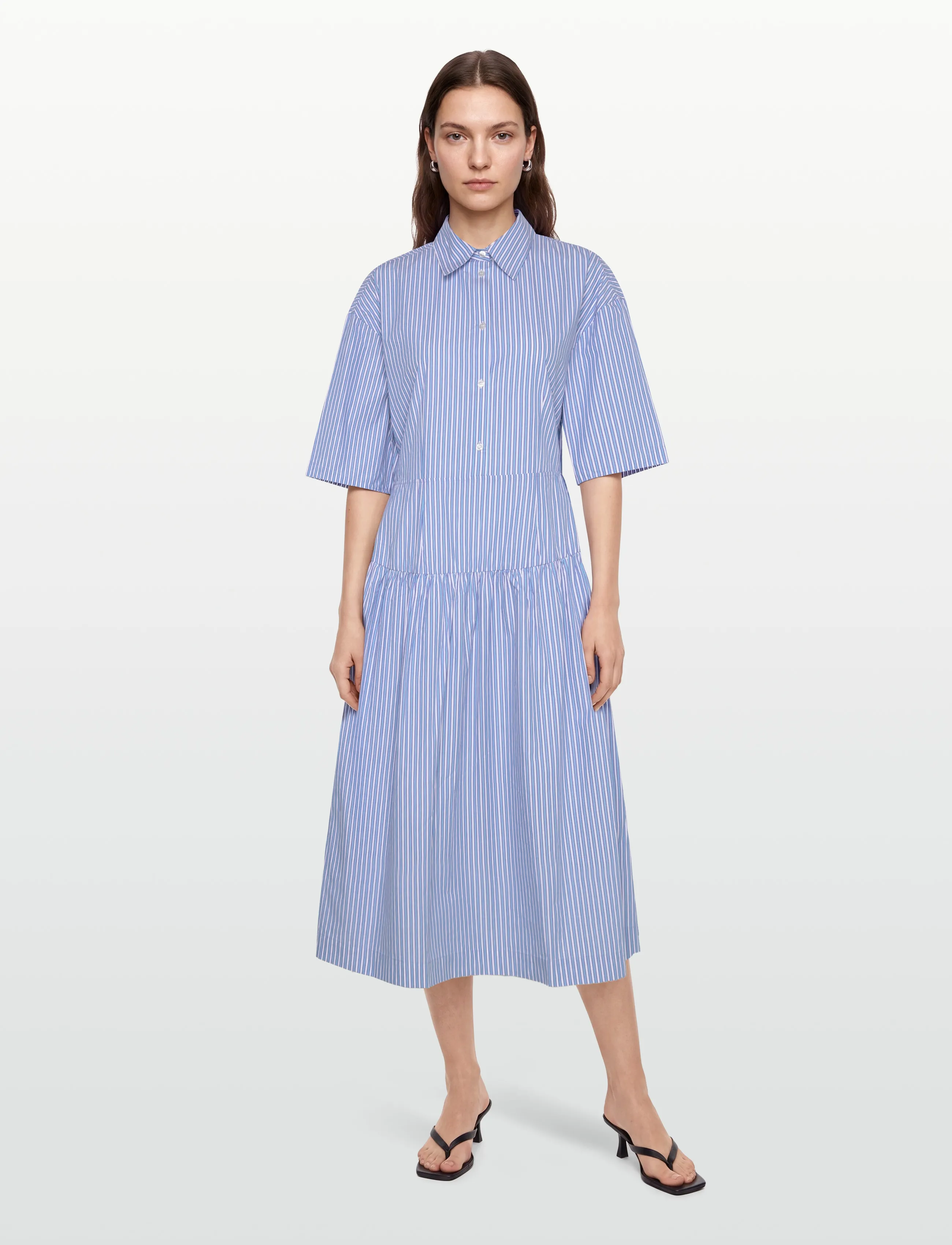 Stella Nova Striped Midi Dress, 42, Designer, Blau - Knee-length & Midi, Frauen