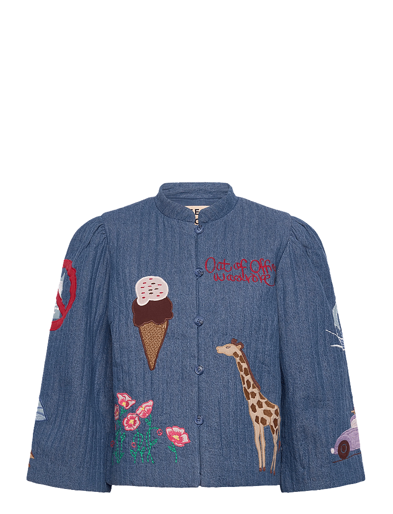 Stella Nova - Out Of Office Embroidered Jacket - vårjackor - summer blue - 1