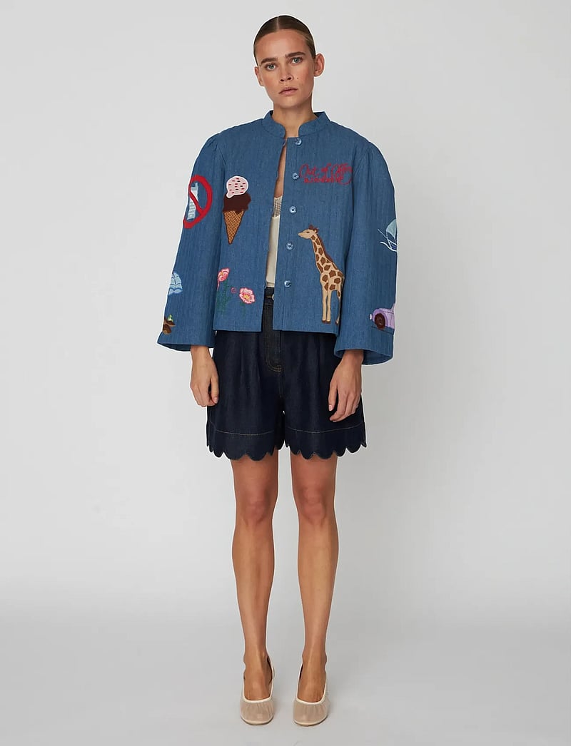 Stella Nova - Out Of Office Embroidered Jacket - vårjackor - summer blue - 0