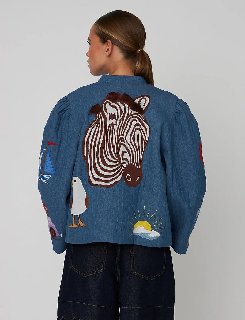 Stella Nova - Out Of Office Embroidered Jacket - vårjackor - summer blue - 3