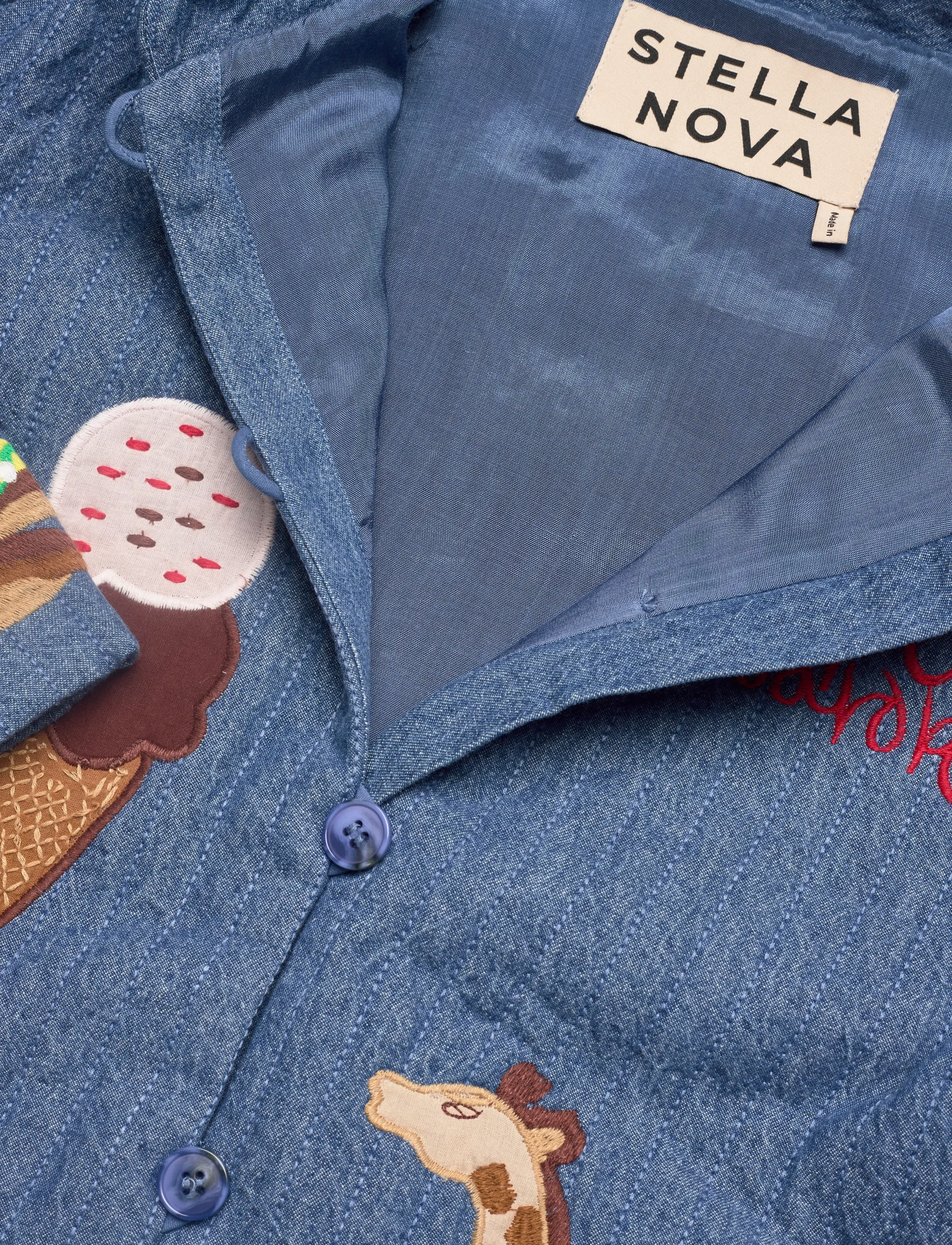 Stella Nova - Out Of Office Embroidered Jacket - summer blue - 4
