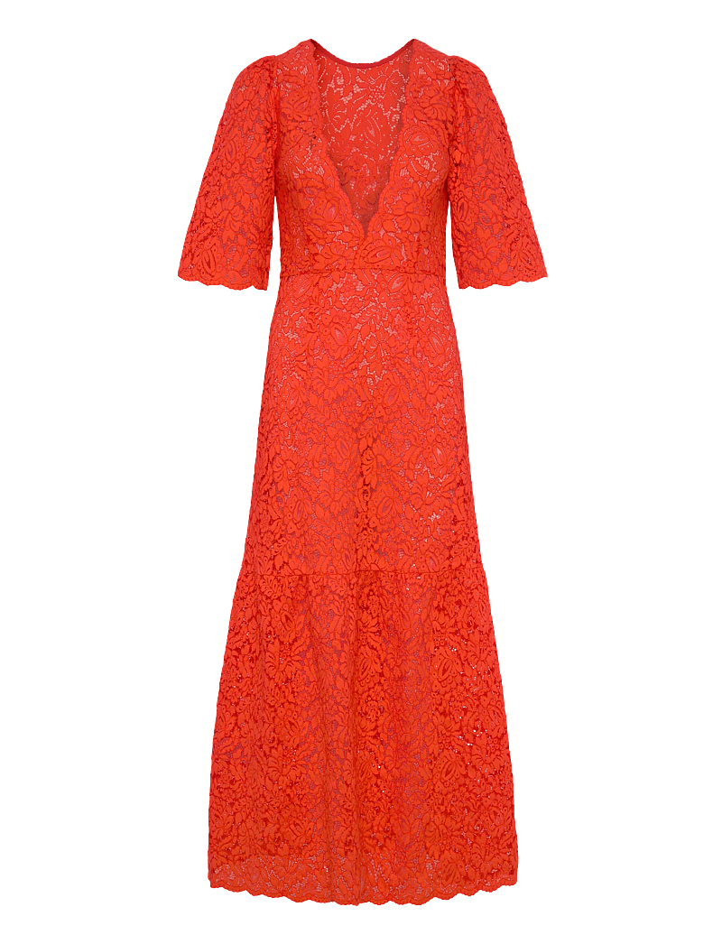 Stella Nova - Heavy Lace Dress - robes de dentelle - red lips - 1