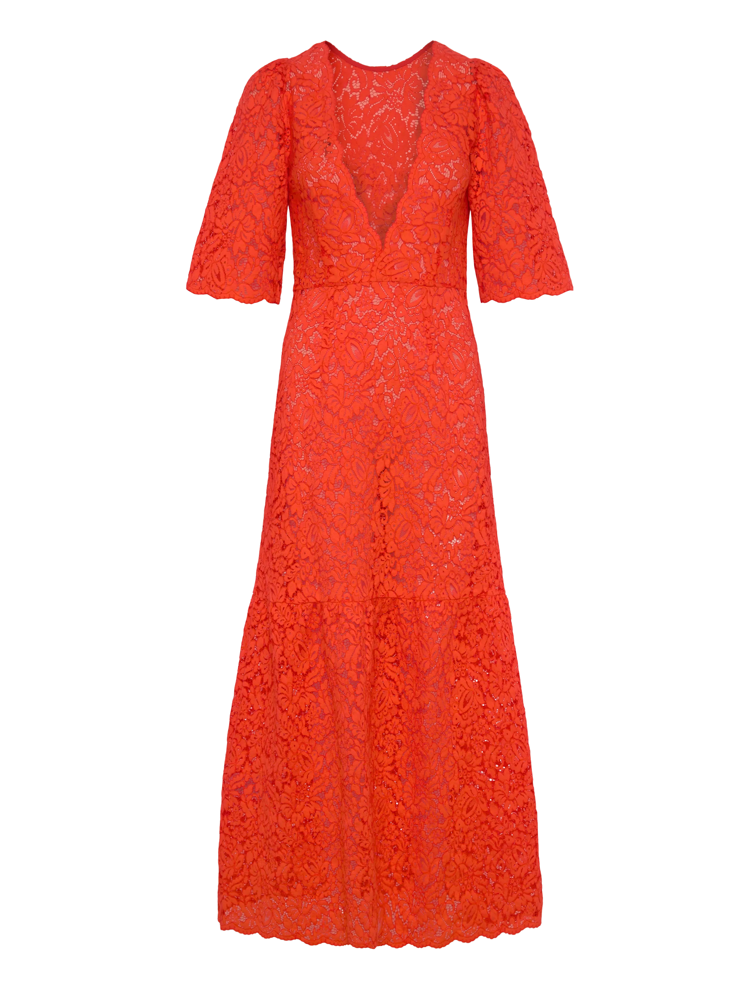 Stella Nova Heavy Lace Dress - Kleidid - RED LIPS / red