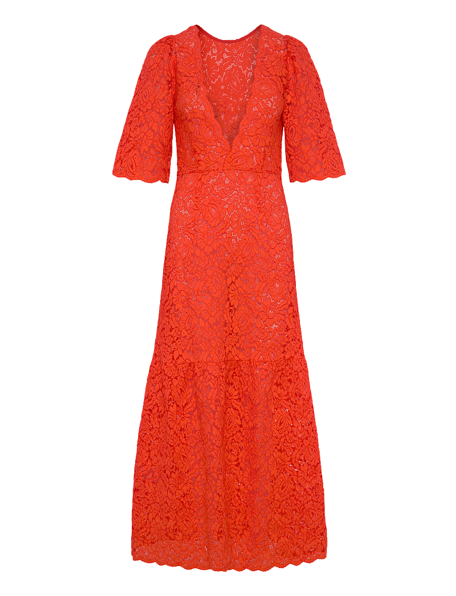 Stella Nova - Heavy Lace Dress - blondekjoler - red lips - 1