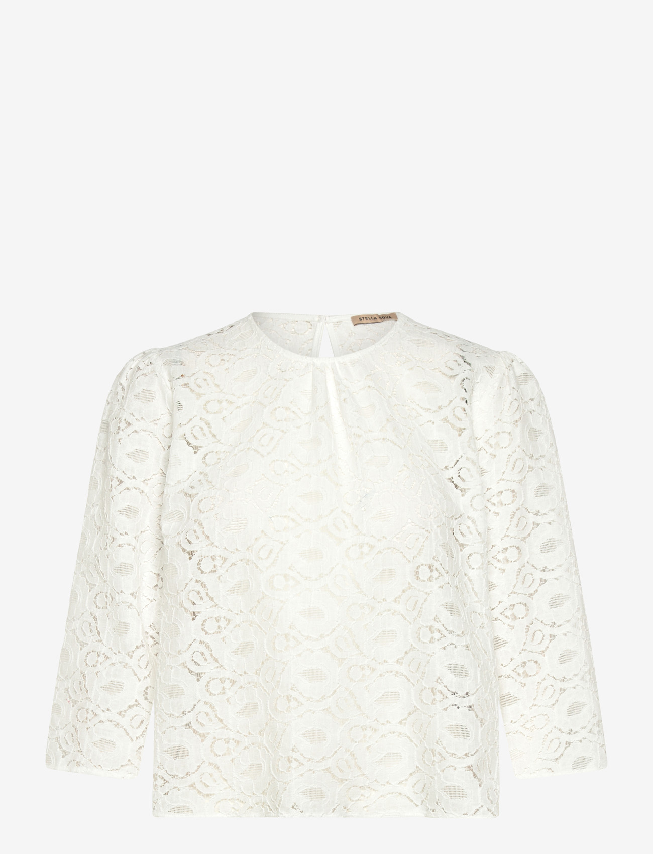 Stella Nova - Cotton Lace Blouse - pikkade varrukatega pluusid - 001 white - 1