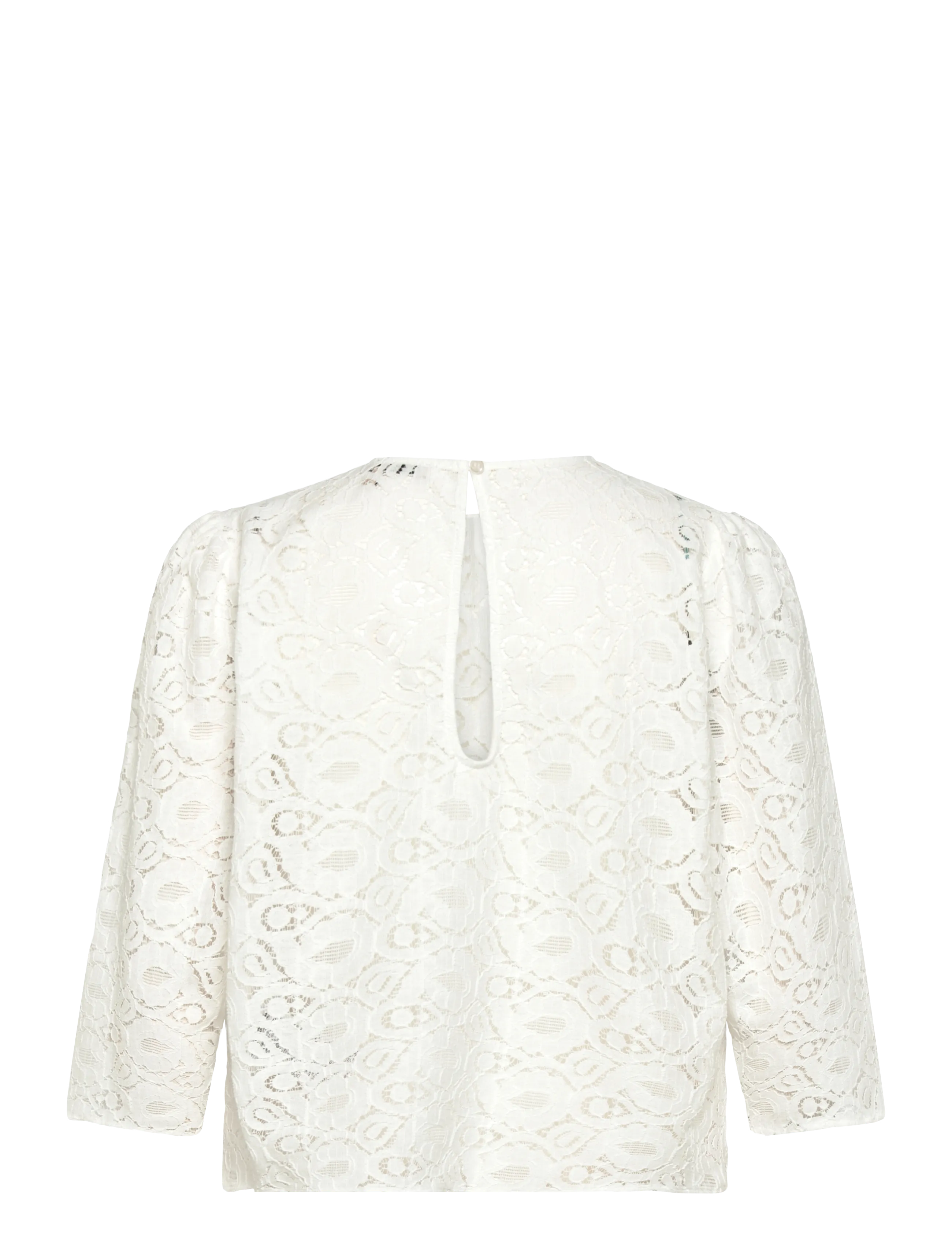 Stella Nova - Cotton Lace Blouse - langærmede bluser - 001 white - 2