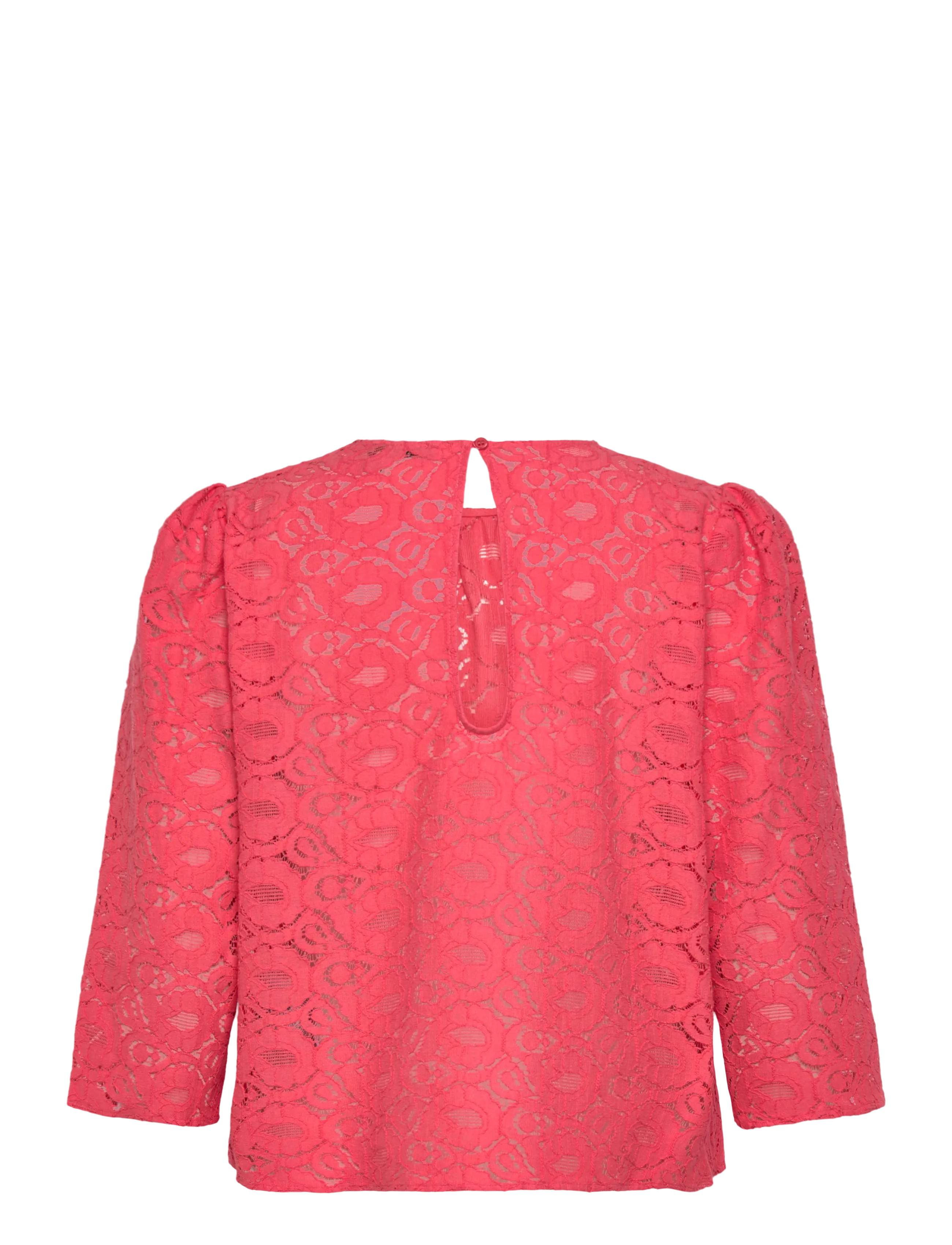 Stella Nova - Cotton Lace Blouse - långärmade blusar - 671 summer coral - 2