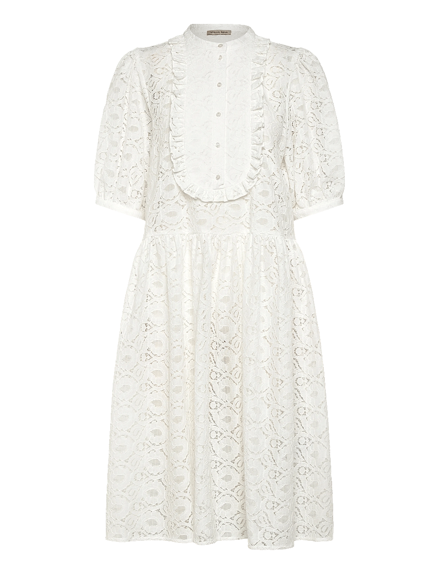 Stella Nova - Cotton Lace Dress - konfirmationstøj - 001 white - 1