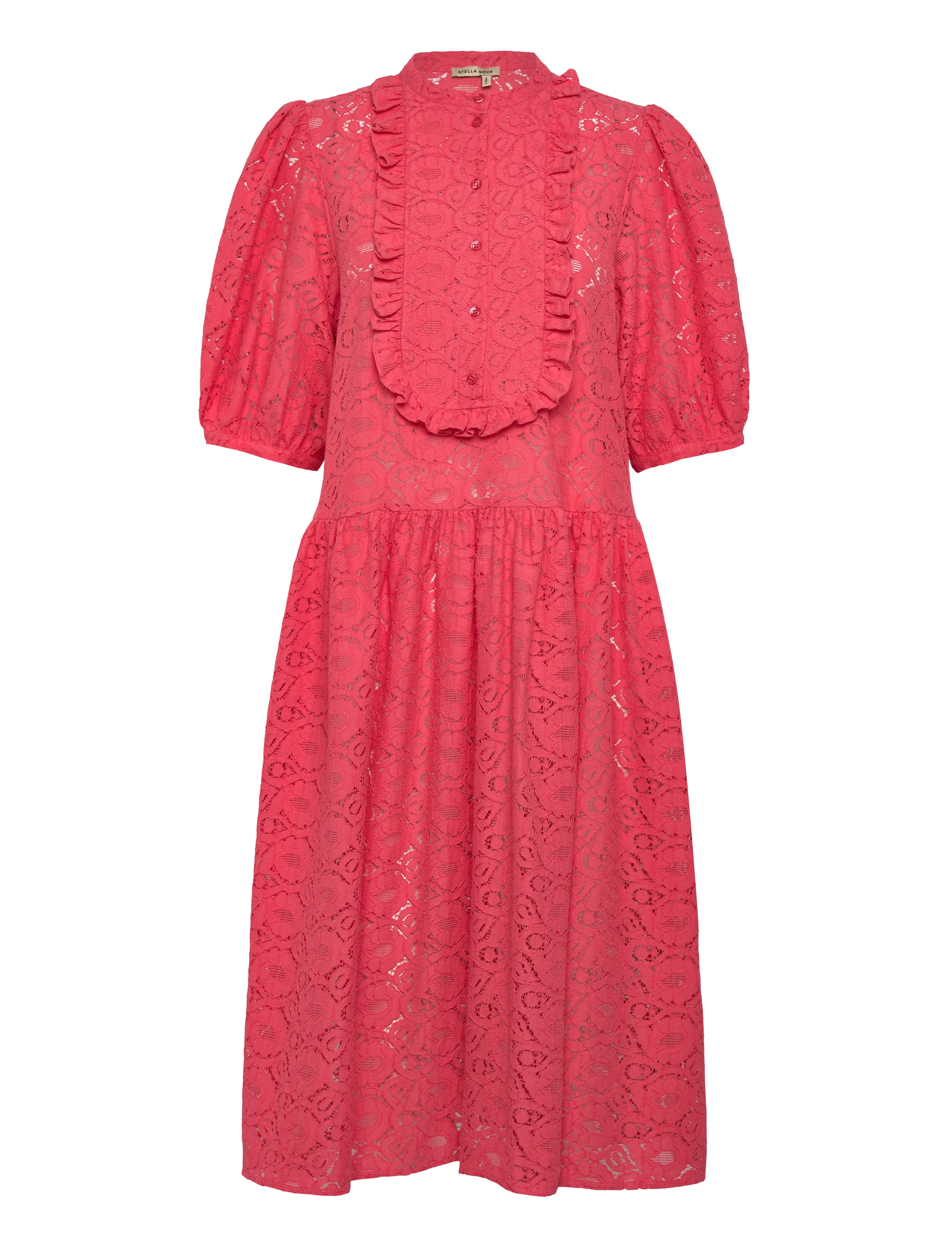 Stella Nova Cotton Lace Dress - Kleidung - 671 SUMMER CORAL / red