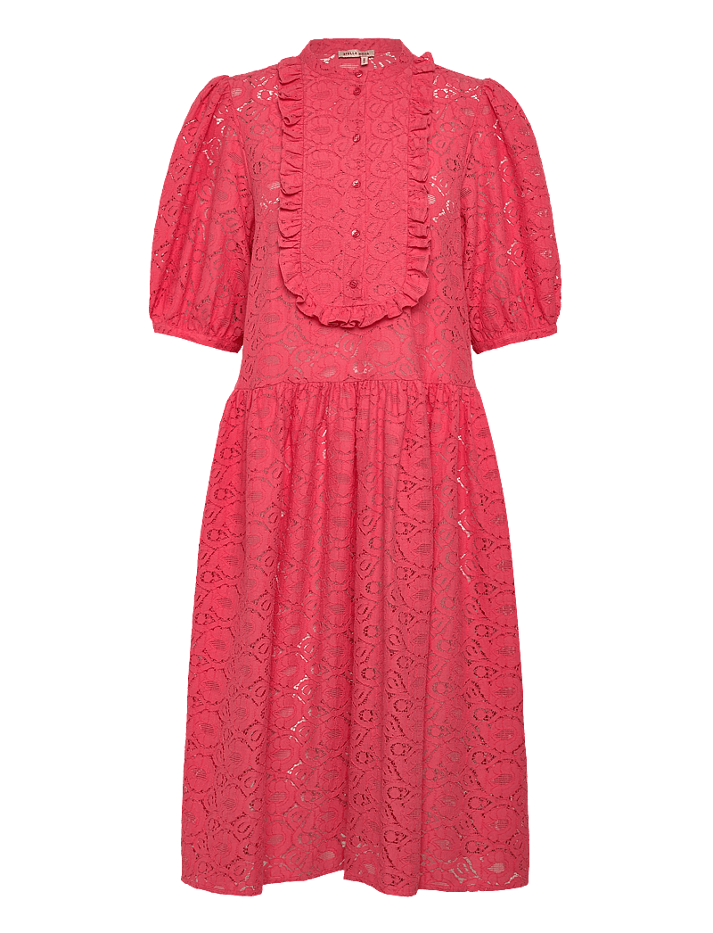 Stella Nova - Cotton Lace Dress - konfirmationstøj - 671 summer coral - 1