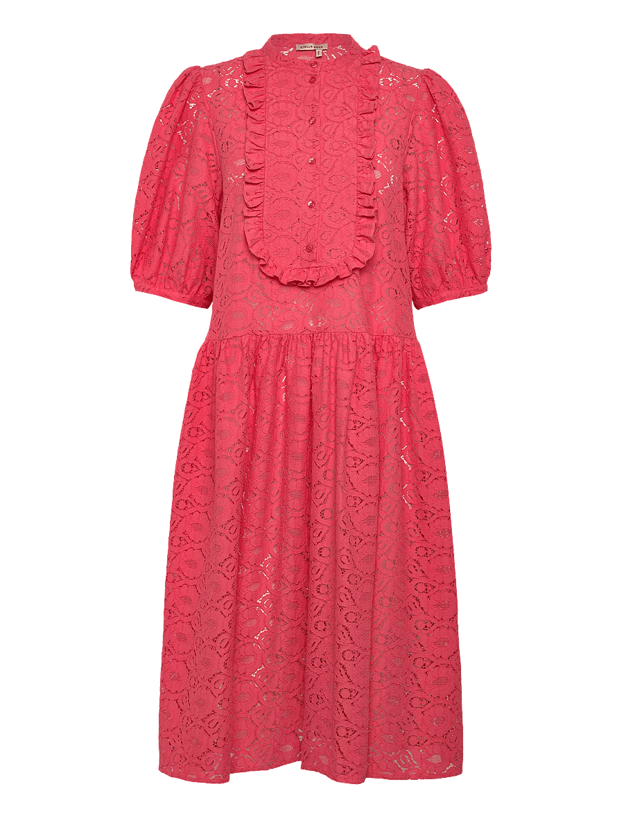 Stella Nova - Cotton Lace Dress - midi-kleider - 671 summer coral - 1