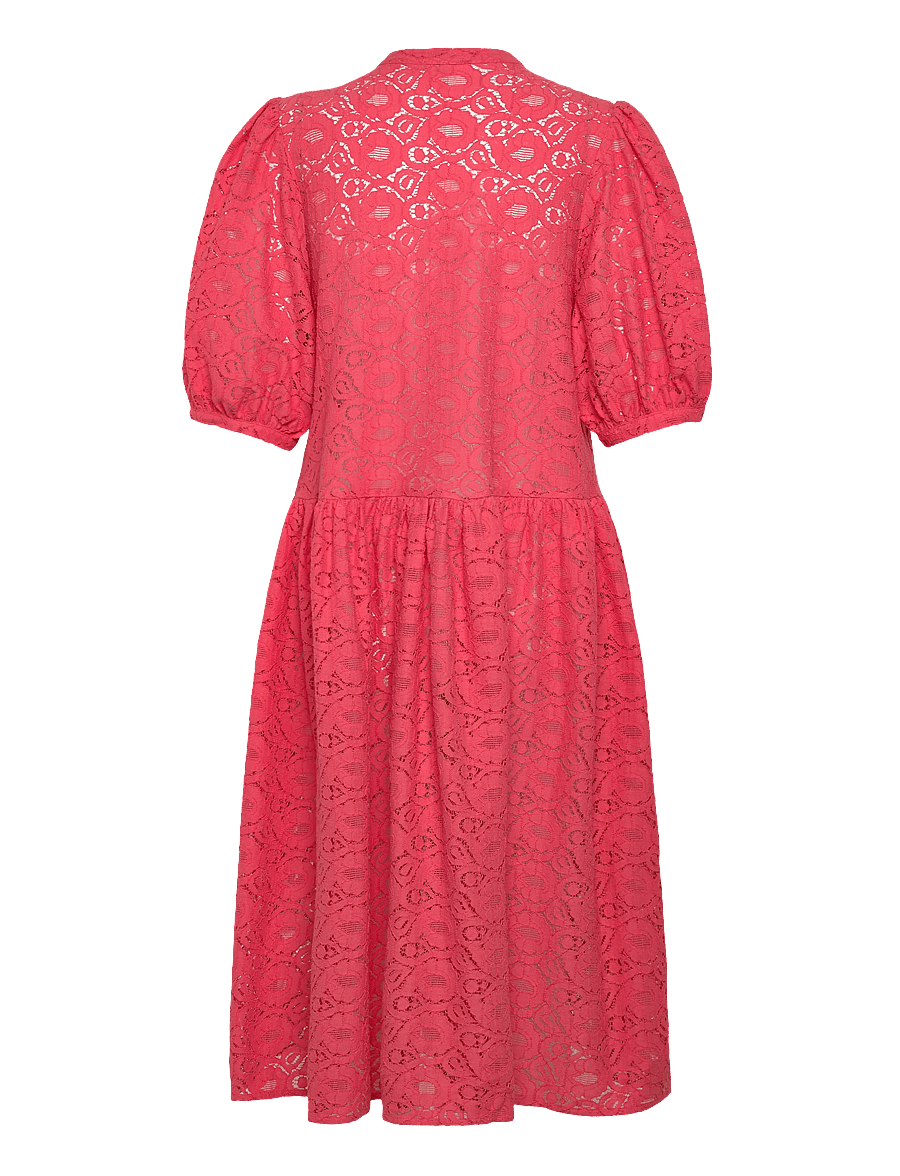 Stella Nova - Cotton Lace Dress - midi-kleider - 671 summer coral - 2