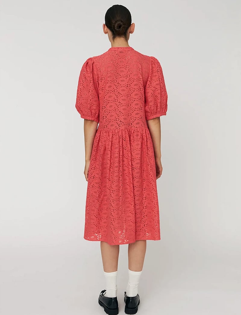 Stella Nova - Cotton Lace Dress - konfirmationstøj - 671 summer coral - 3