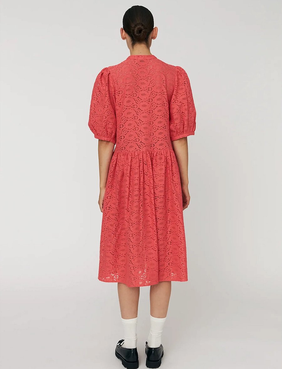 Stella Nova - Cotton Lace Dress - midi-kleider - 671 summer coral - 3