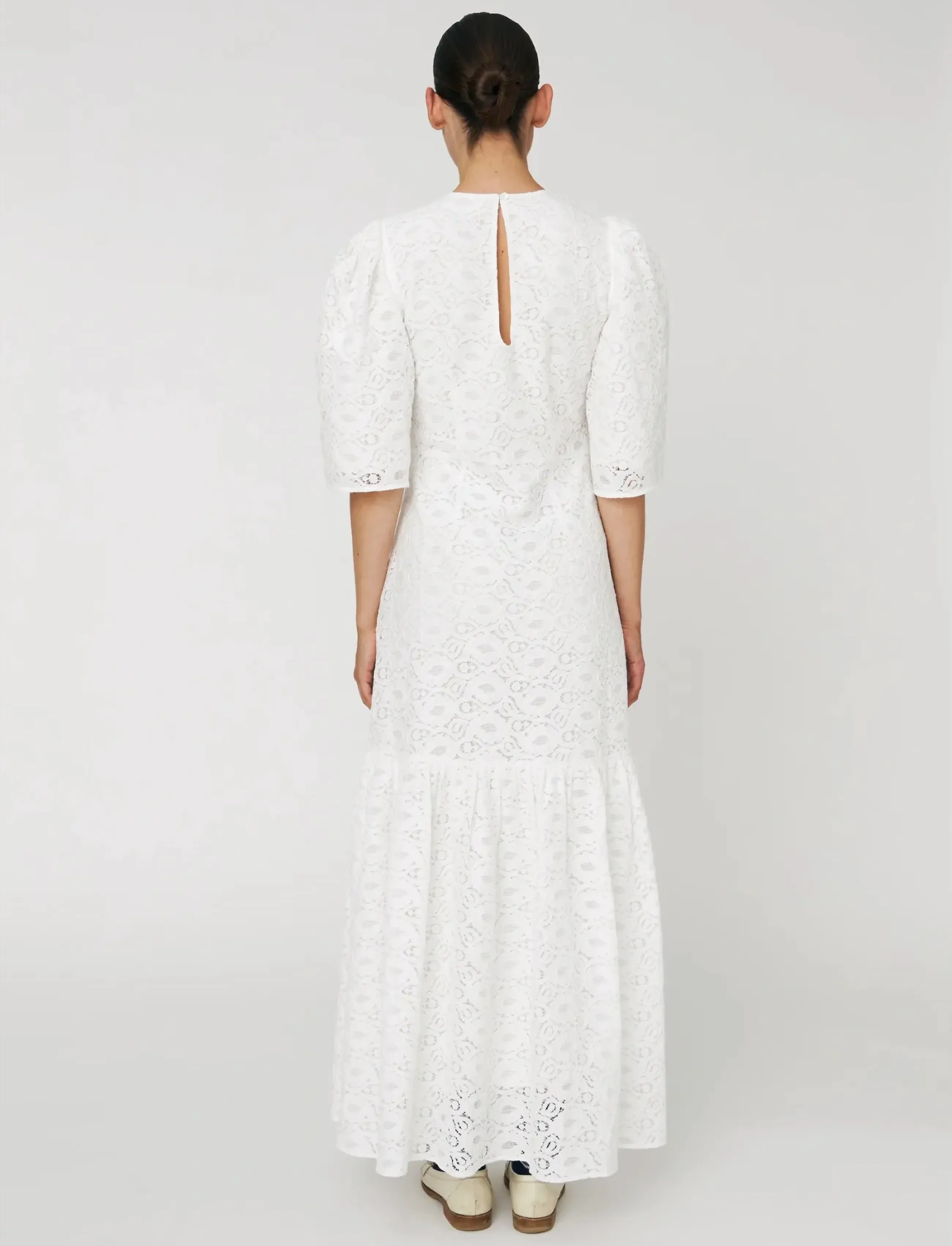 Stella Nova - Cotton Lace Maxi Dress - maxi dresses - 001 white - 3