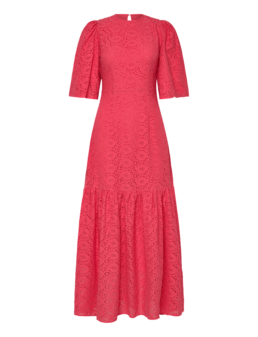 Stella Nova - Cotton Lace Maxi Dress - maxi dresses - 671 summer coral - 1