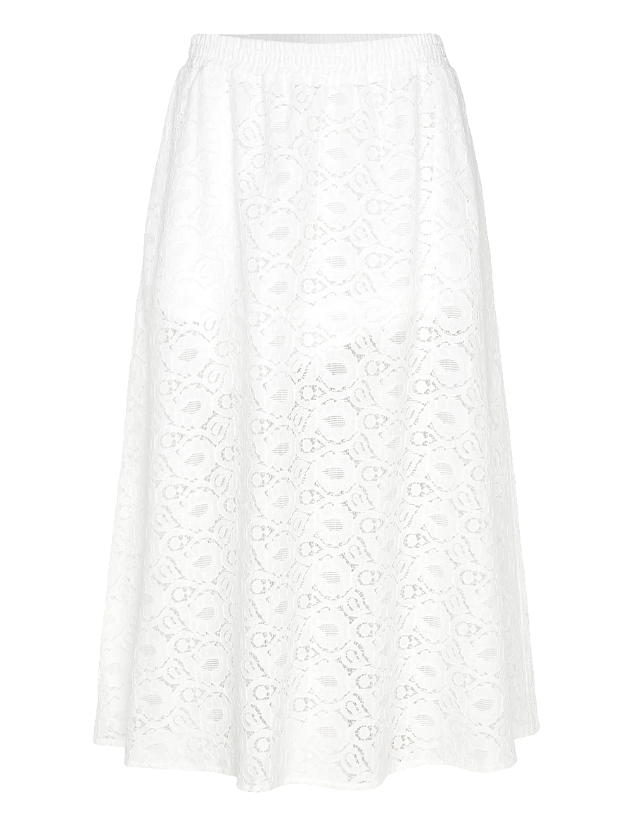 Stella Nova - Cotton Lace Skirt - midi-röcke - 001 white - 1