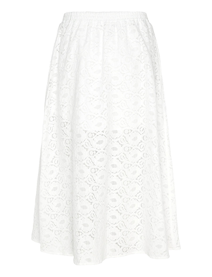 Stella Nova - Cotton Lace Skirt - midi-röcke - 001 white - 2
