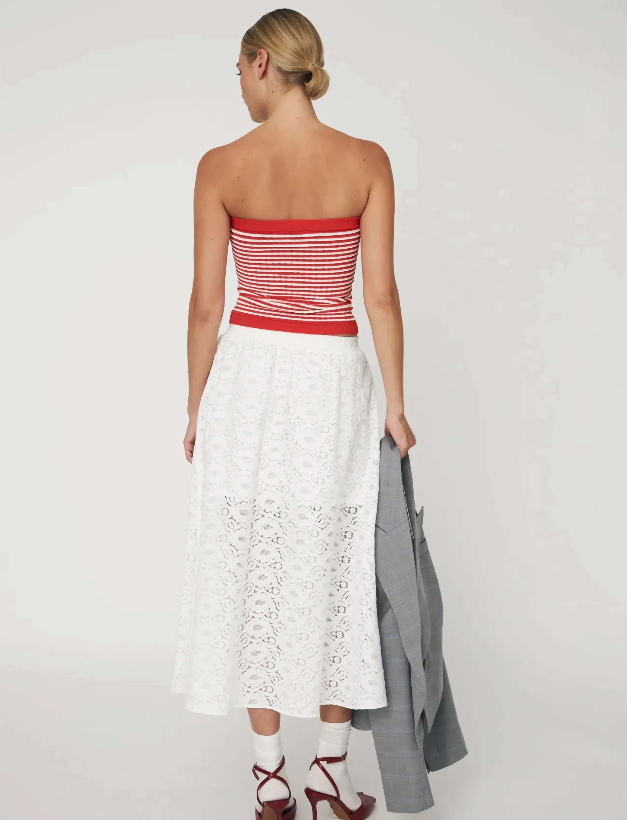Stella Nova - Cotton Lace Skirt - midi-röcke - 001 white - 3