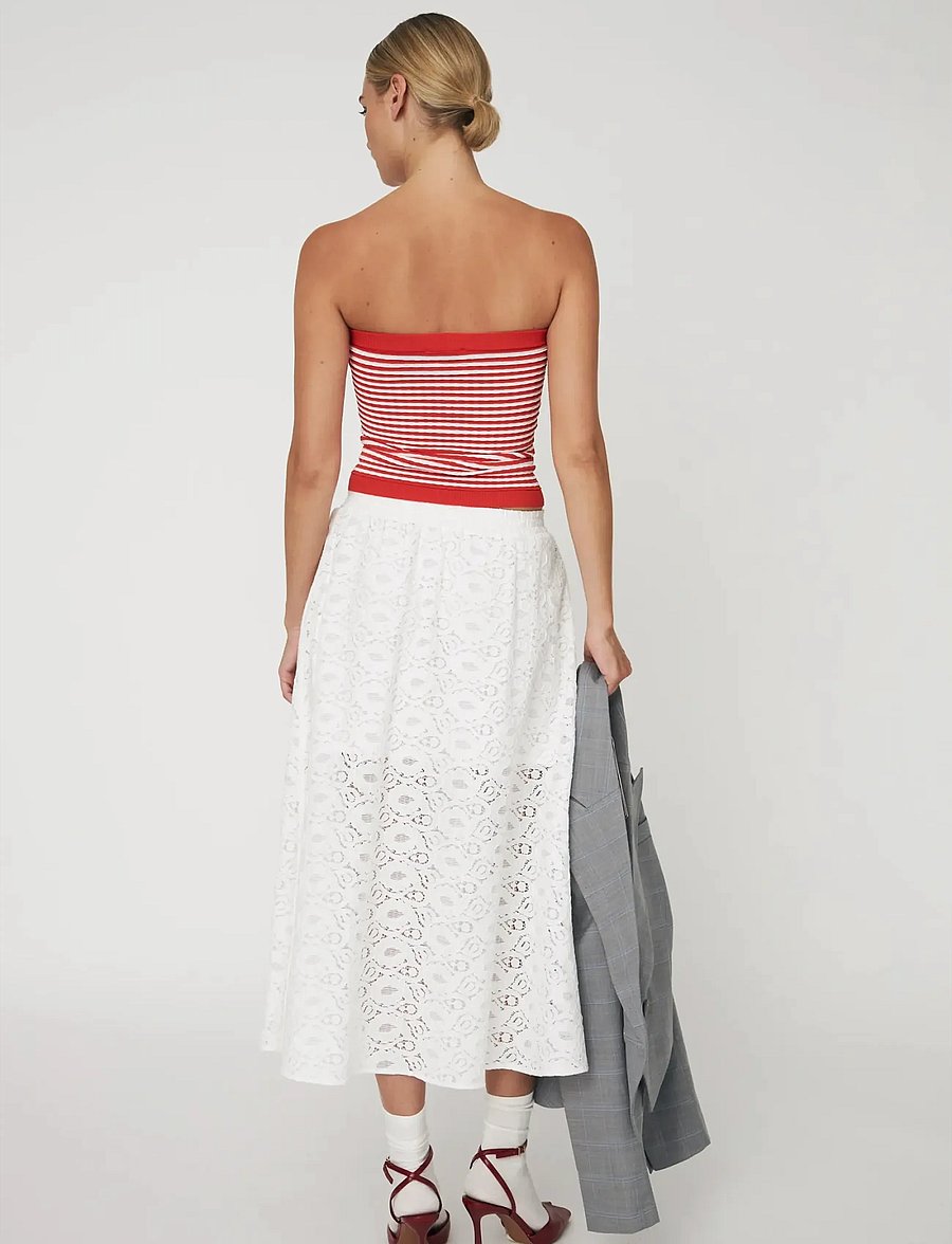 Stella Nova - Cotton Lace Skirt - midi-röcke - 001 white - 3