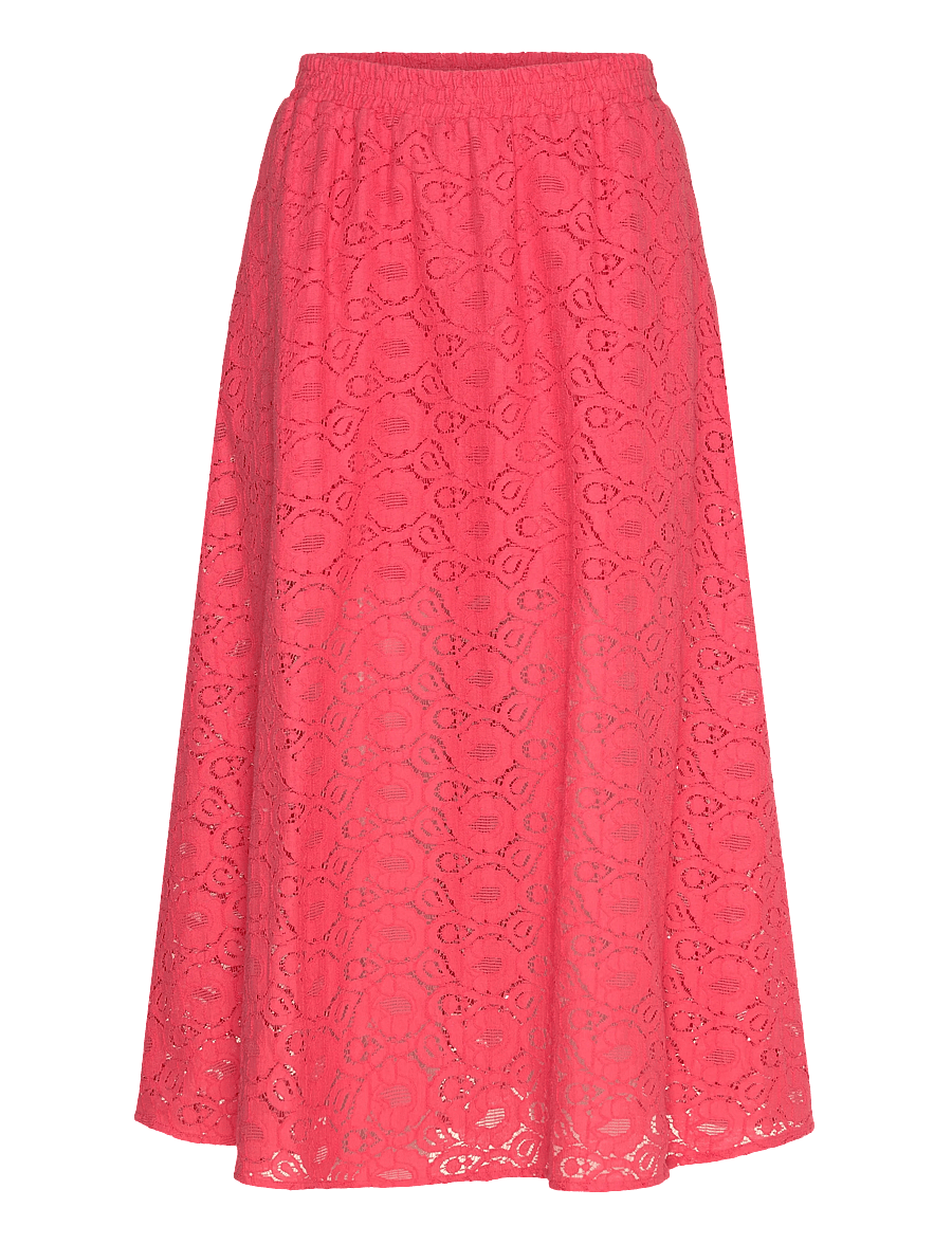 Stella Nova - Cotton Lace Skirt - midi-röcke - 671 summer coral - 1