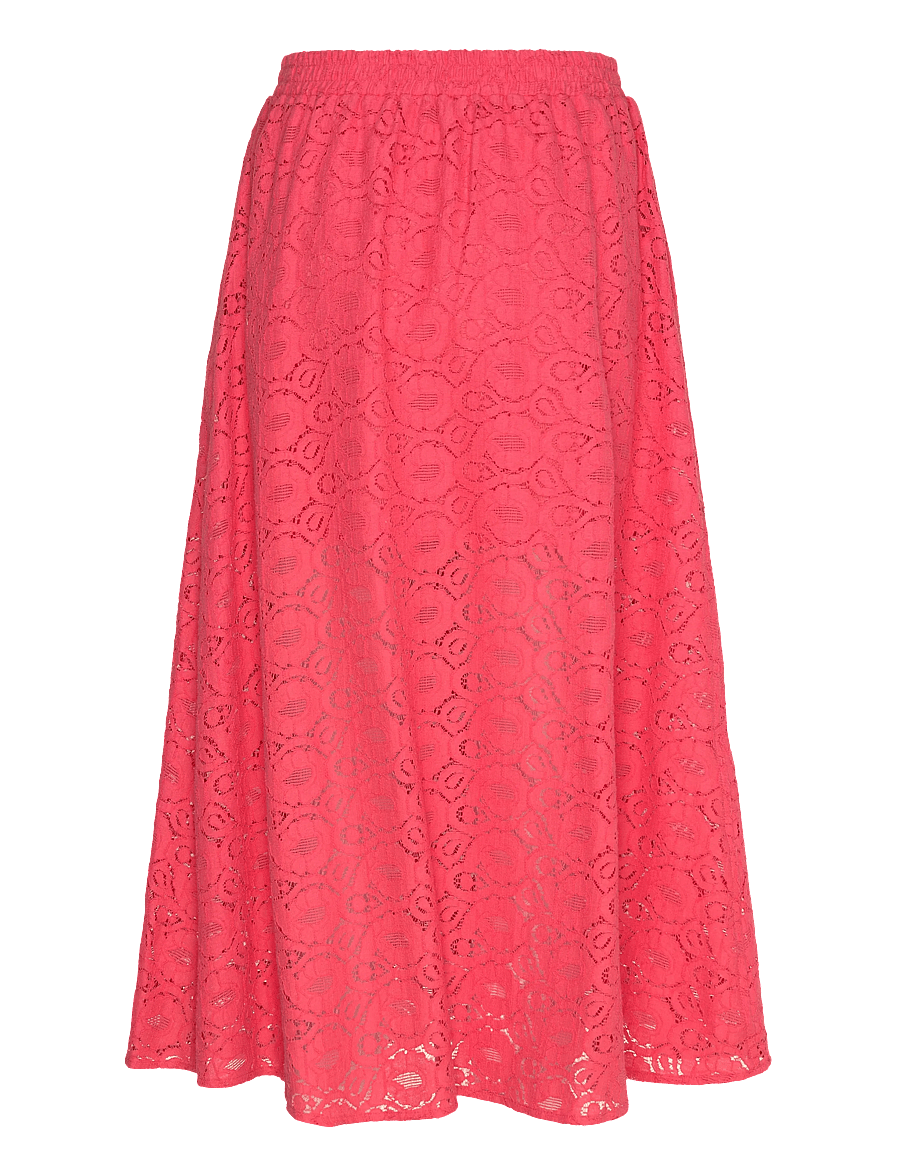 Stella Nova - Cotton Lace Skirt - midi-röcke - 671 summer coral - 2