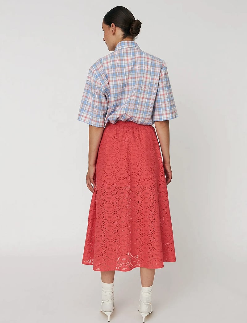 Stella Nova - Cotton Lace Skirt - midi-röcke - 671 summer coral - 3