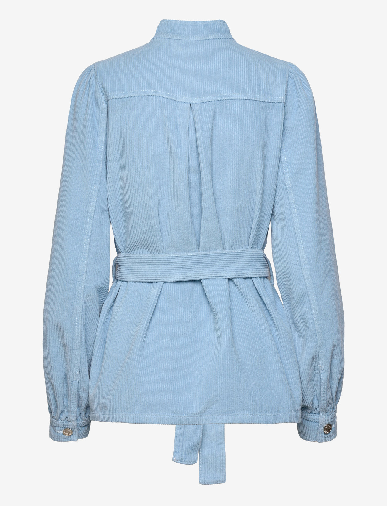 Stella Nova - Corduroy shirt with belt - efterårstøj - light blue - 1