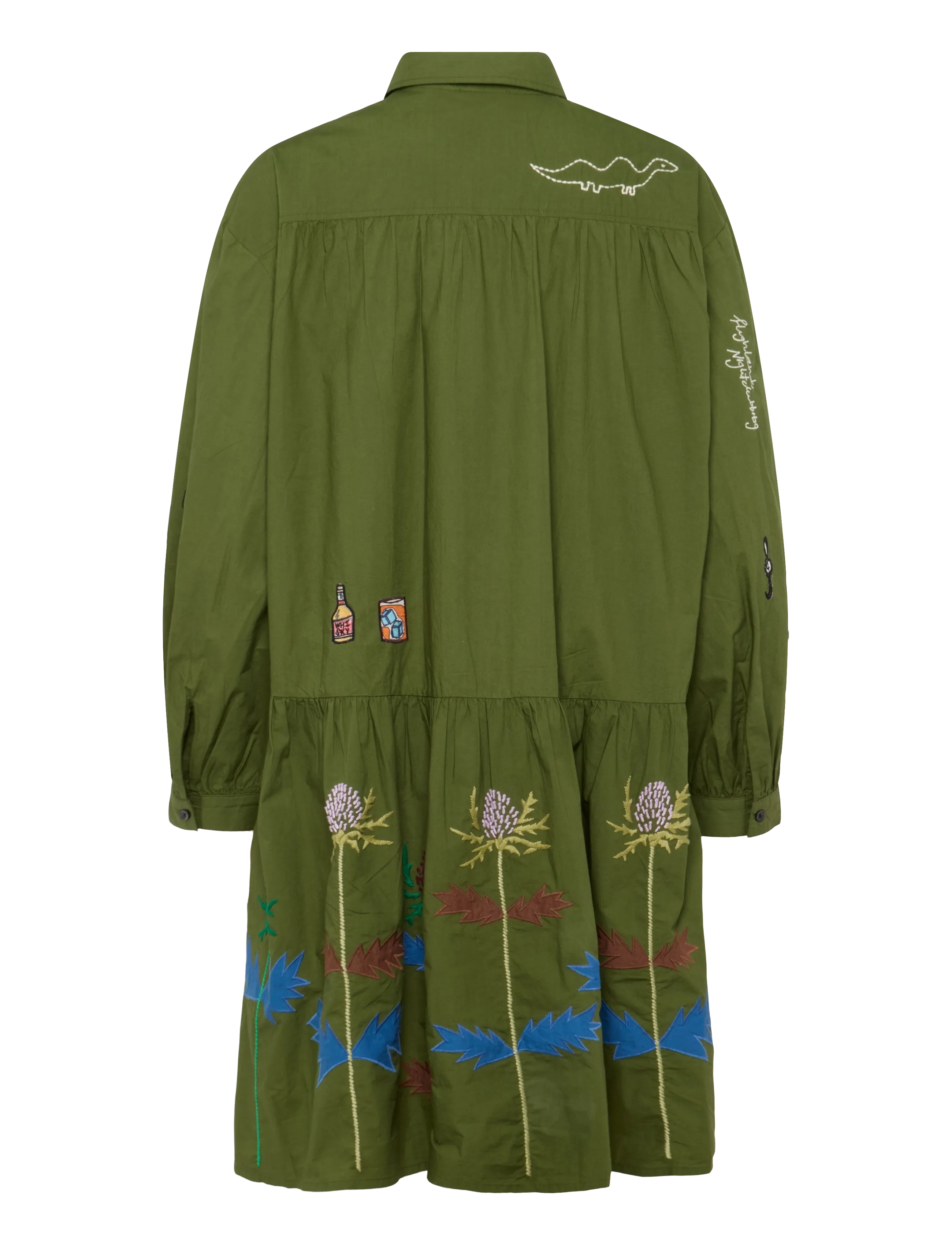 Stella Nova - Small Embroidery Dress - green leaf - 2