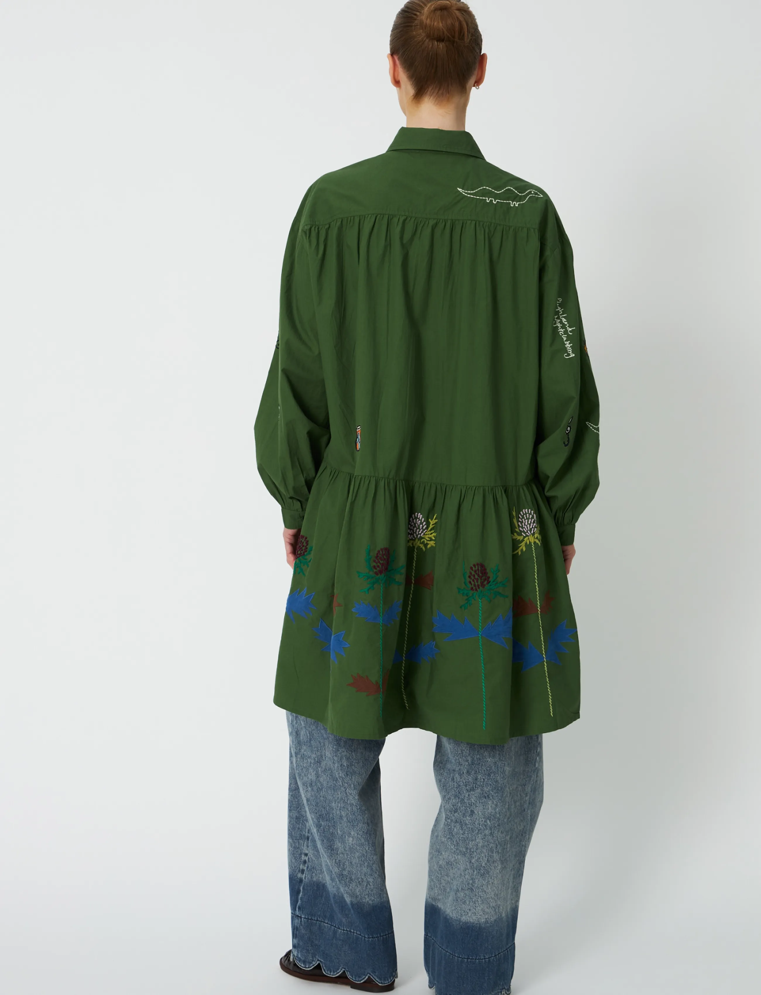 Stella Nova - Small Embroidery Dress - green leaf - 3