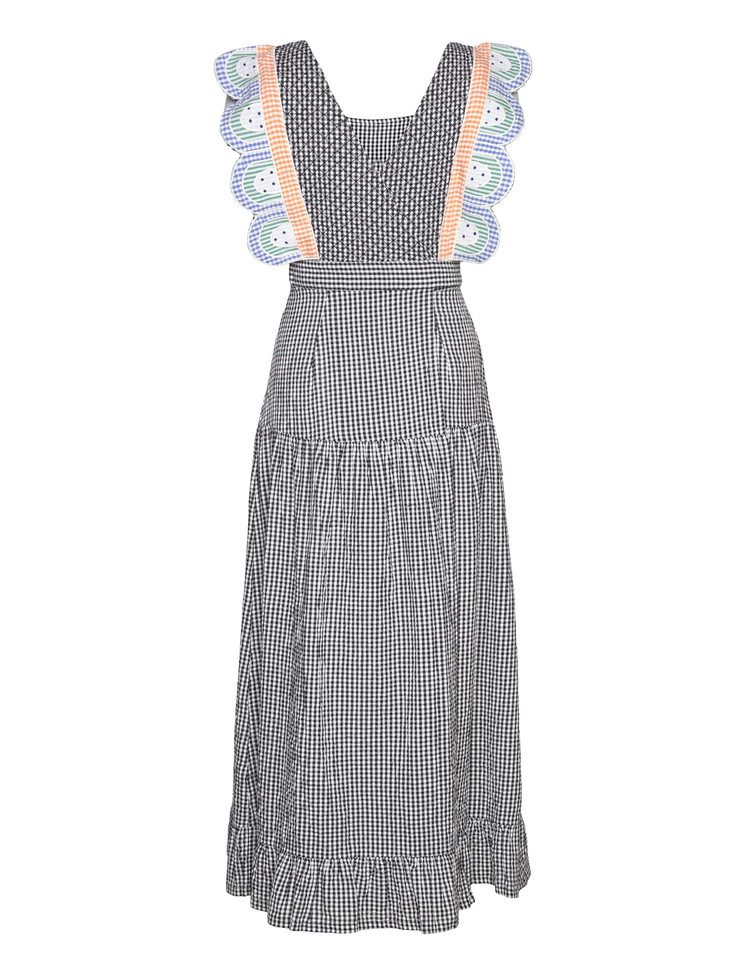 Stella Nova - Checked wrap-around dress - black/white check - 2