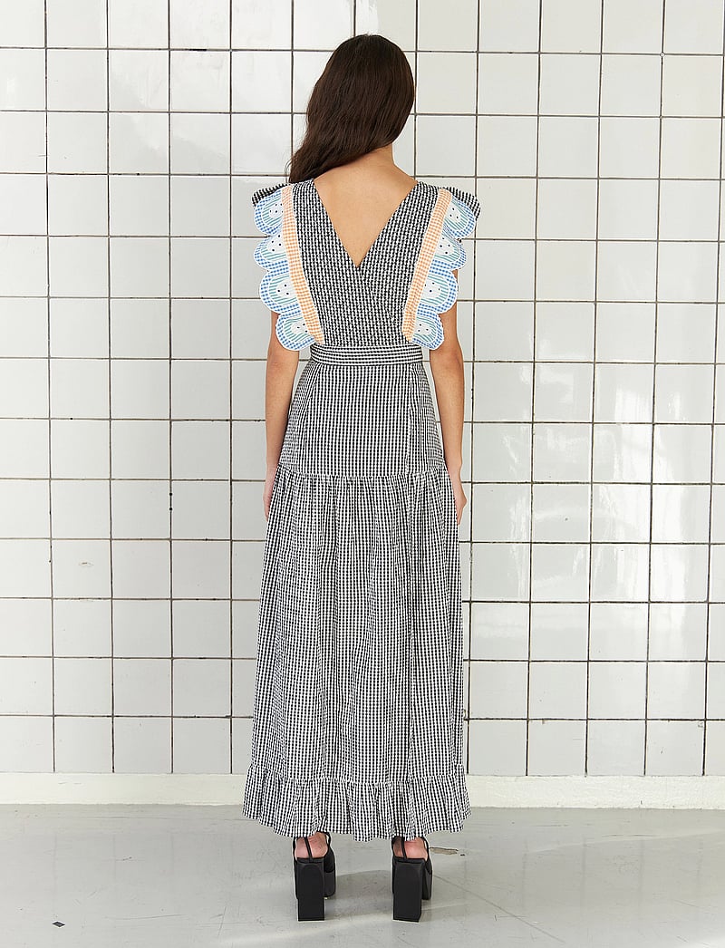 Stella Nova - Checked wrap-around dress - sommerkleider - black/white check - 3