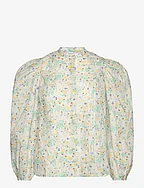Transparent cotton shirt - CREME MULTICOLOUR FLOWERS