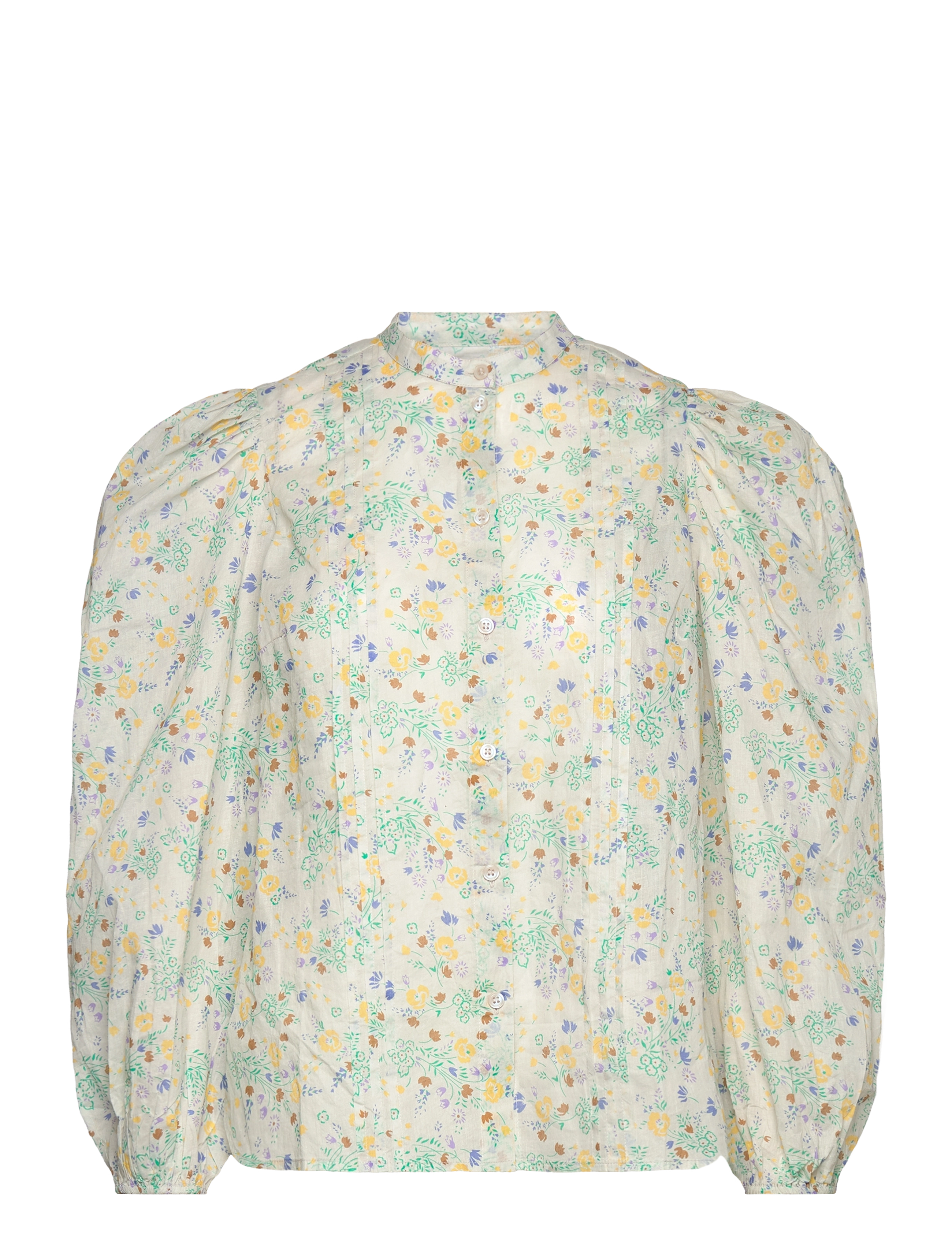 Stella Nova - Transparent cotton shirt - creme multicolour flowers - 1