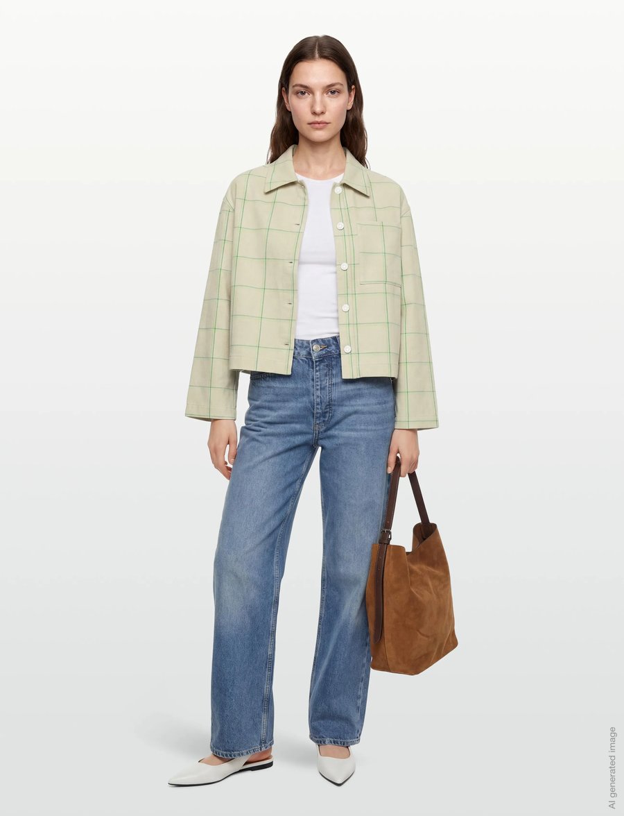 Stella Nova - Checked Shirt - langærmede skjorter - creme check - 0