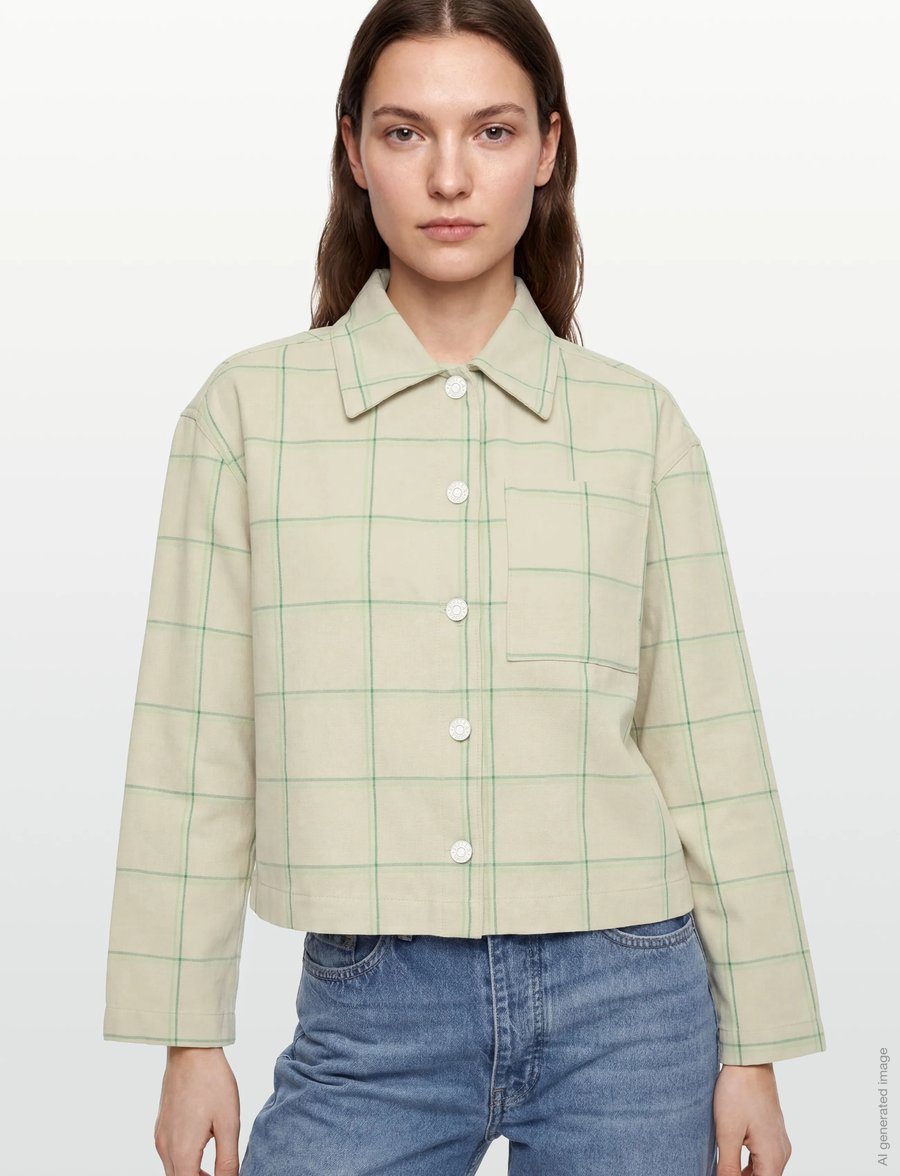Stella Nova - Checked Shirt - langærmede skjorter - creme check - 3
