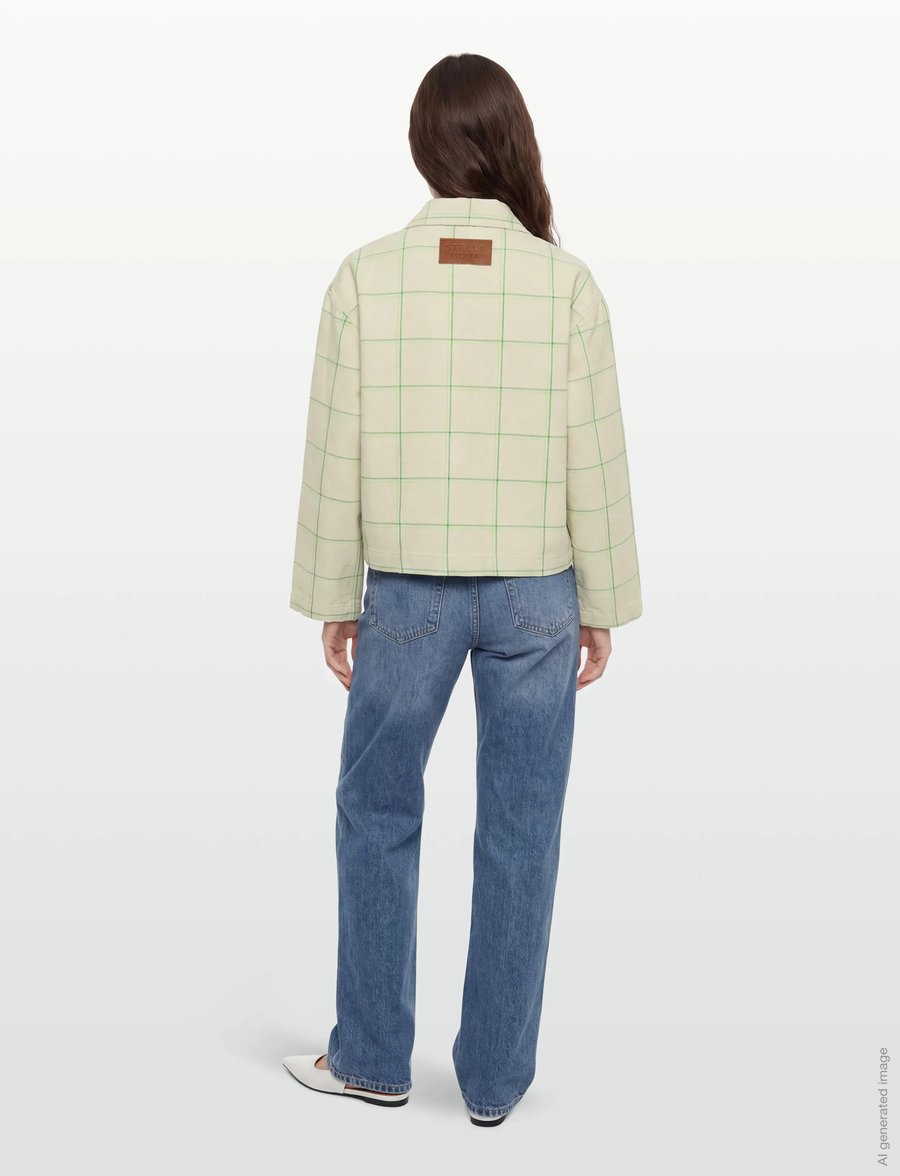 Stella Nova - Checked Shirt - langærmede skjorter - creme check - 4