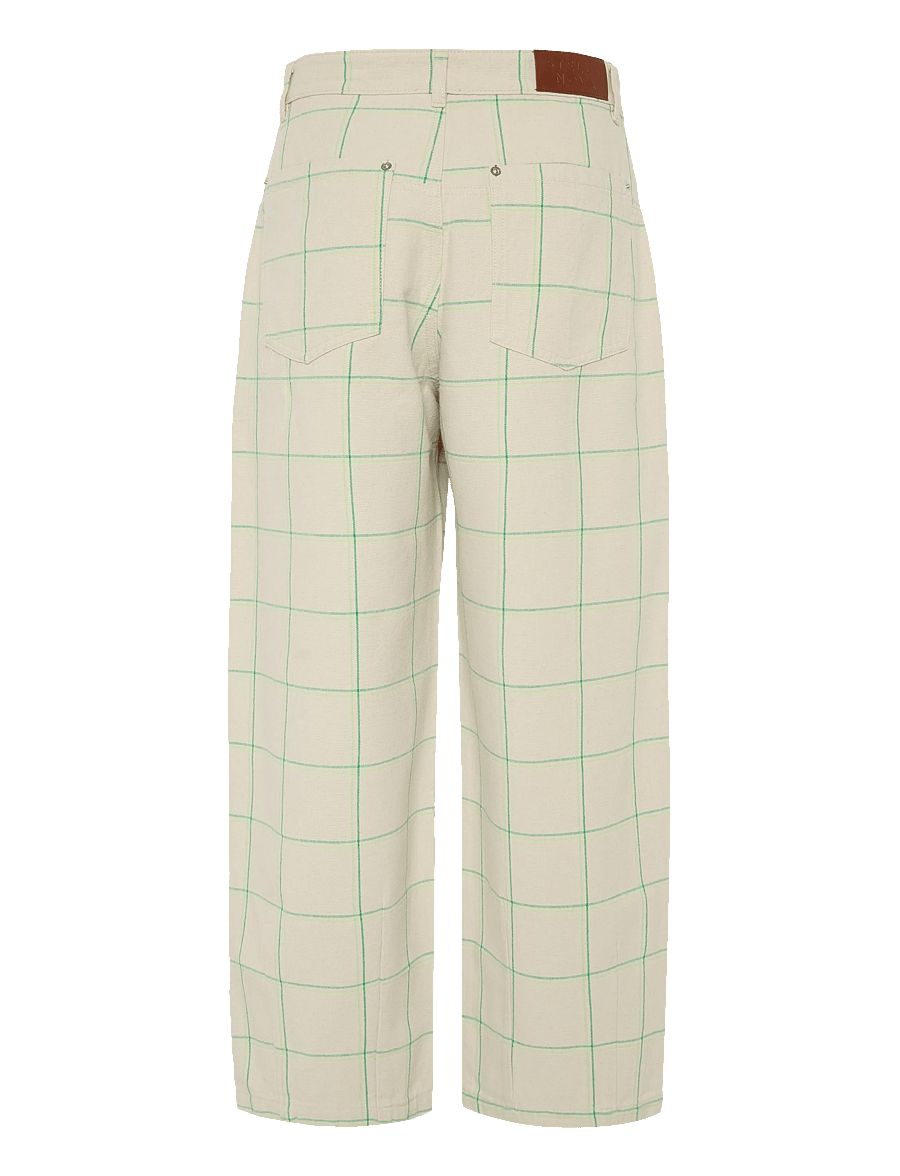 Stella Nova - Checked Baggy Low-Waist Pants - creme check - 1