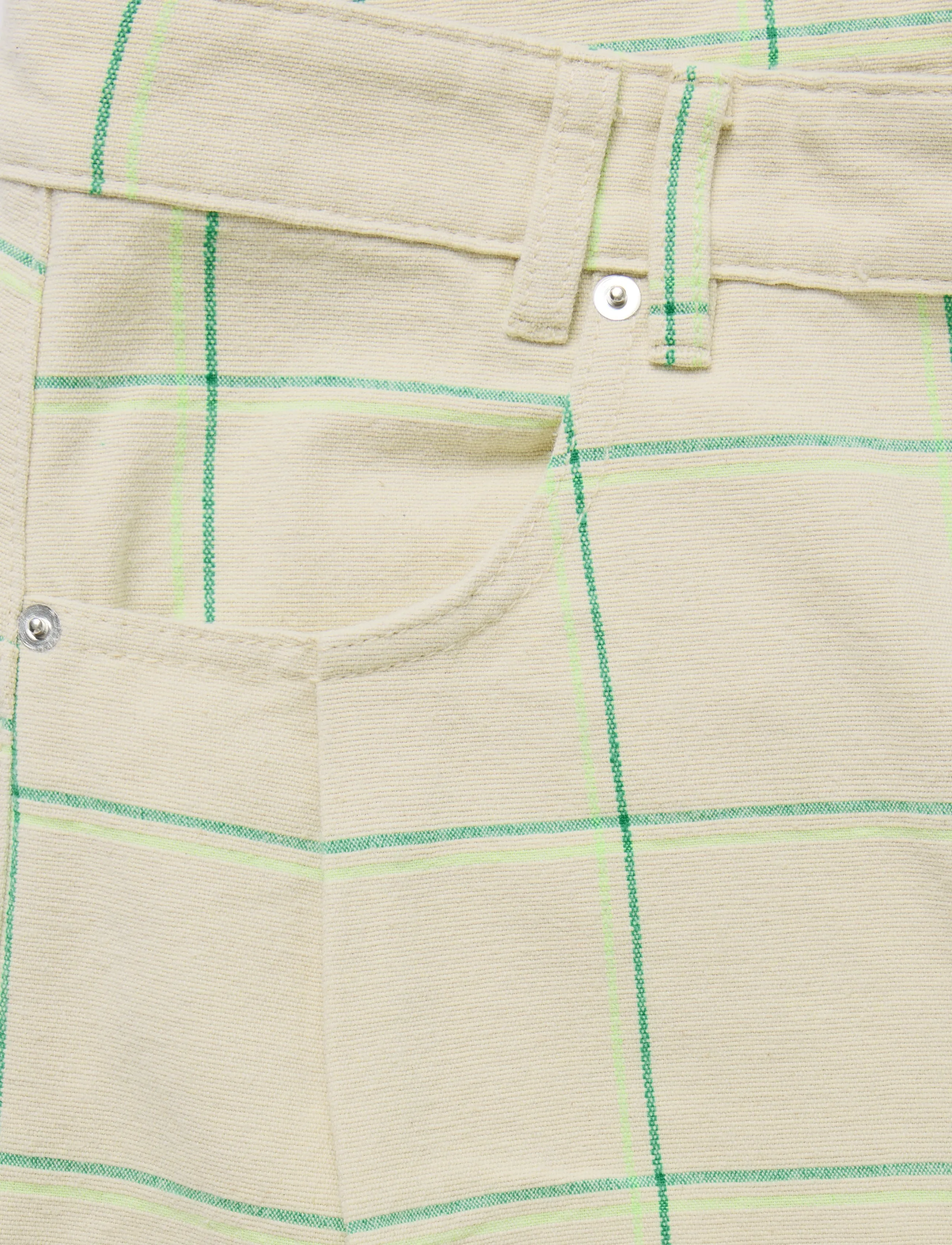 Stella Nova - Checked Baggy Low-Waist Pants - creme check - 3