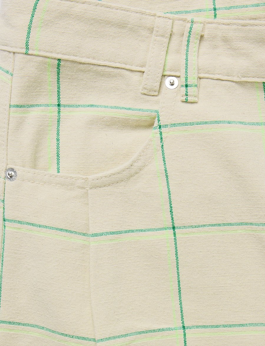 Stella Nova - Checked Baggy Low-Waist Pants - creme check - 3