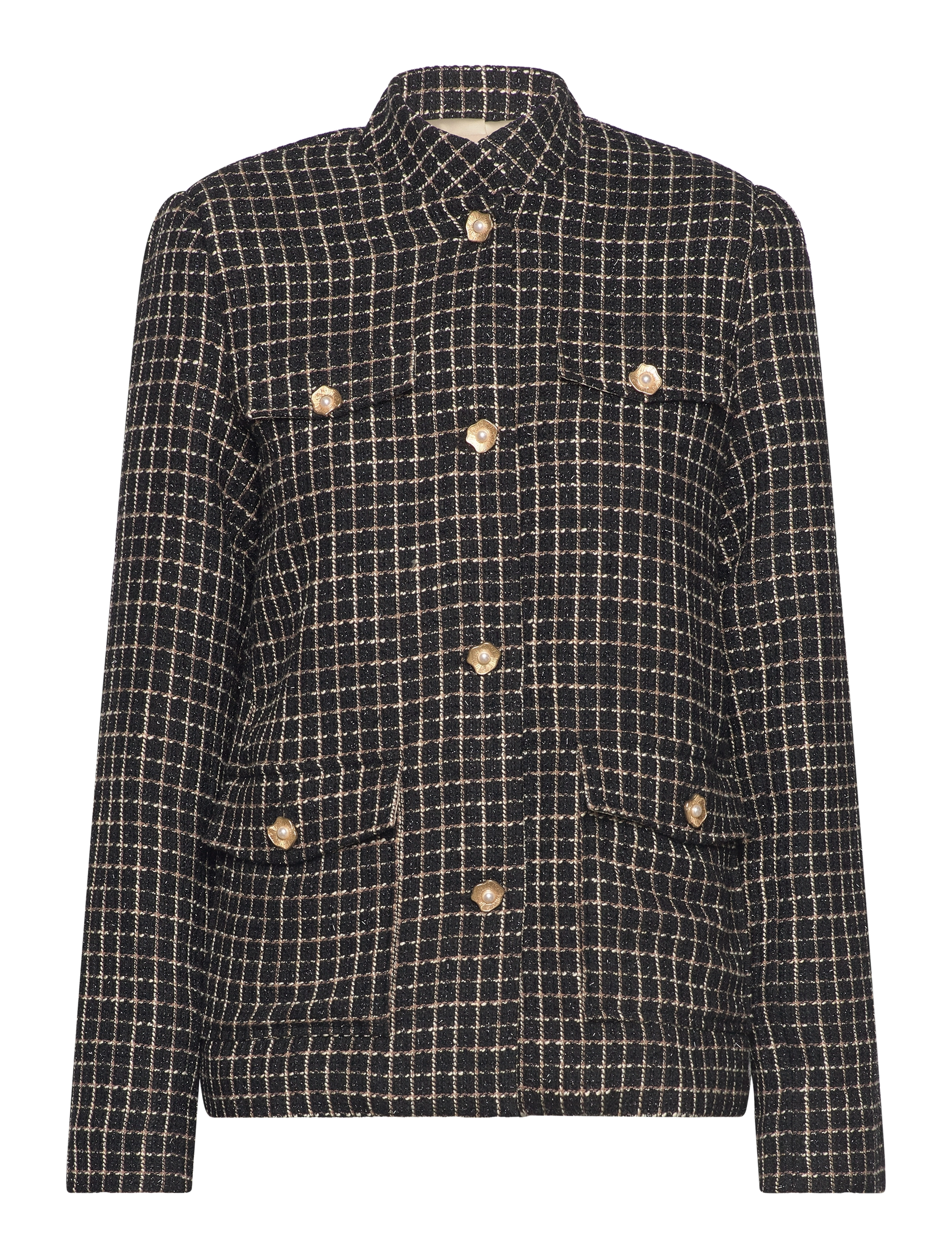 STELLA NOVA Checked Bouclé Jacke Schwarz - 36 - Damen
