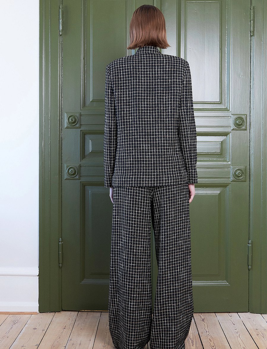 Stella Nova - Checked bouclé jacket - bouclés stiilis jakid - black/white check - 3