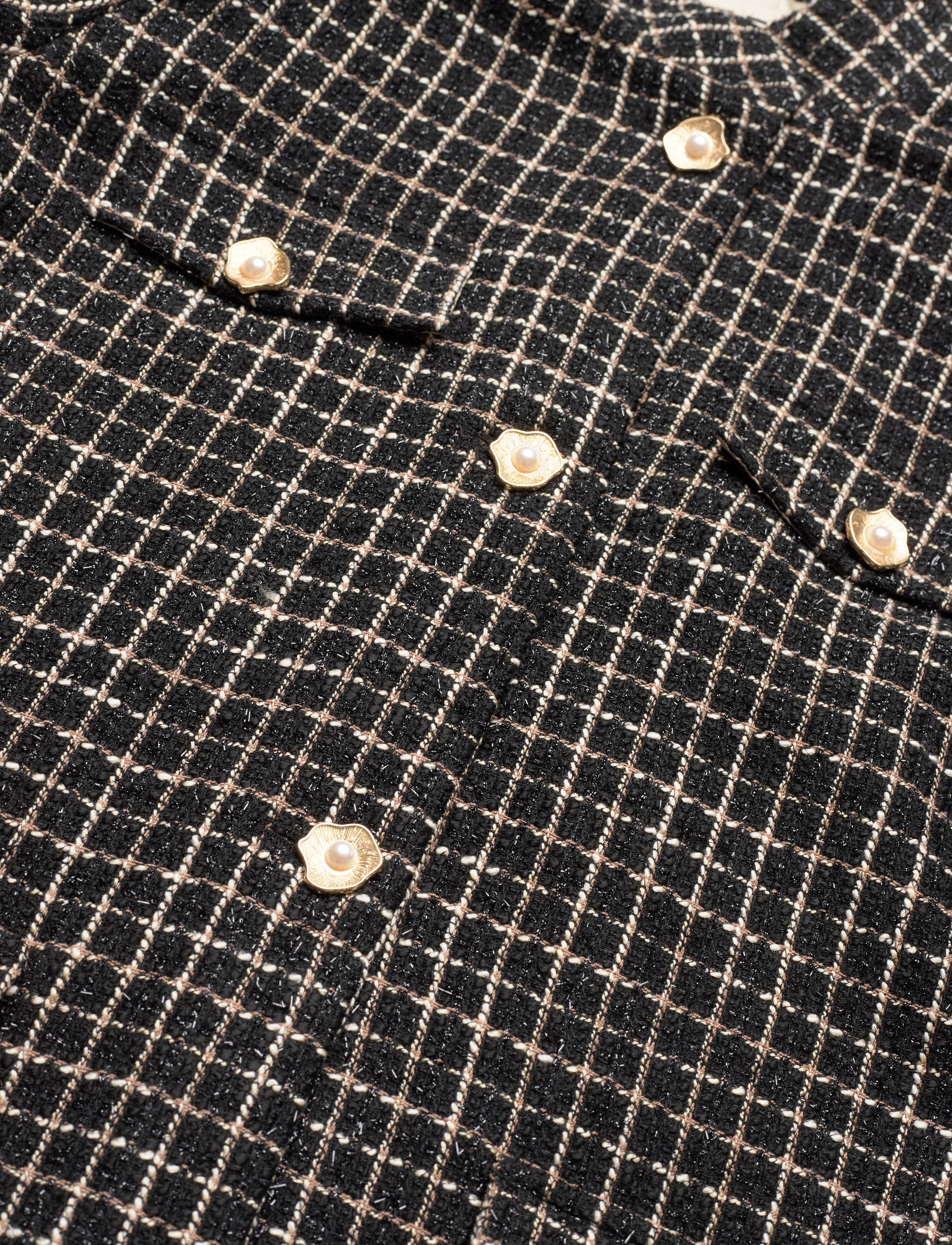 Stella Nova - Checked bouclé jacket - festmode zu outlet-preisen - black/white check - 4