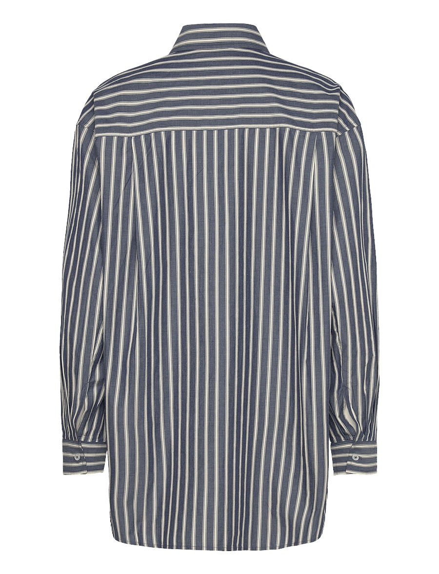 Stella Nova - Oversized striped cotton shirt - marškiniai ilgomis rankovėmis - blue stripes - 1