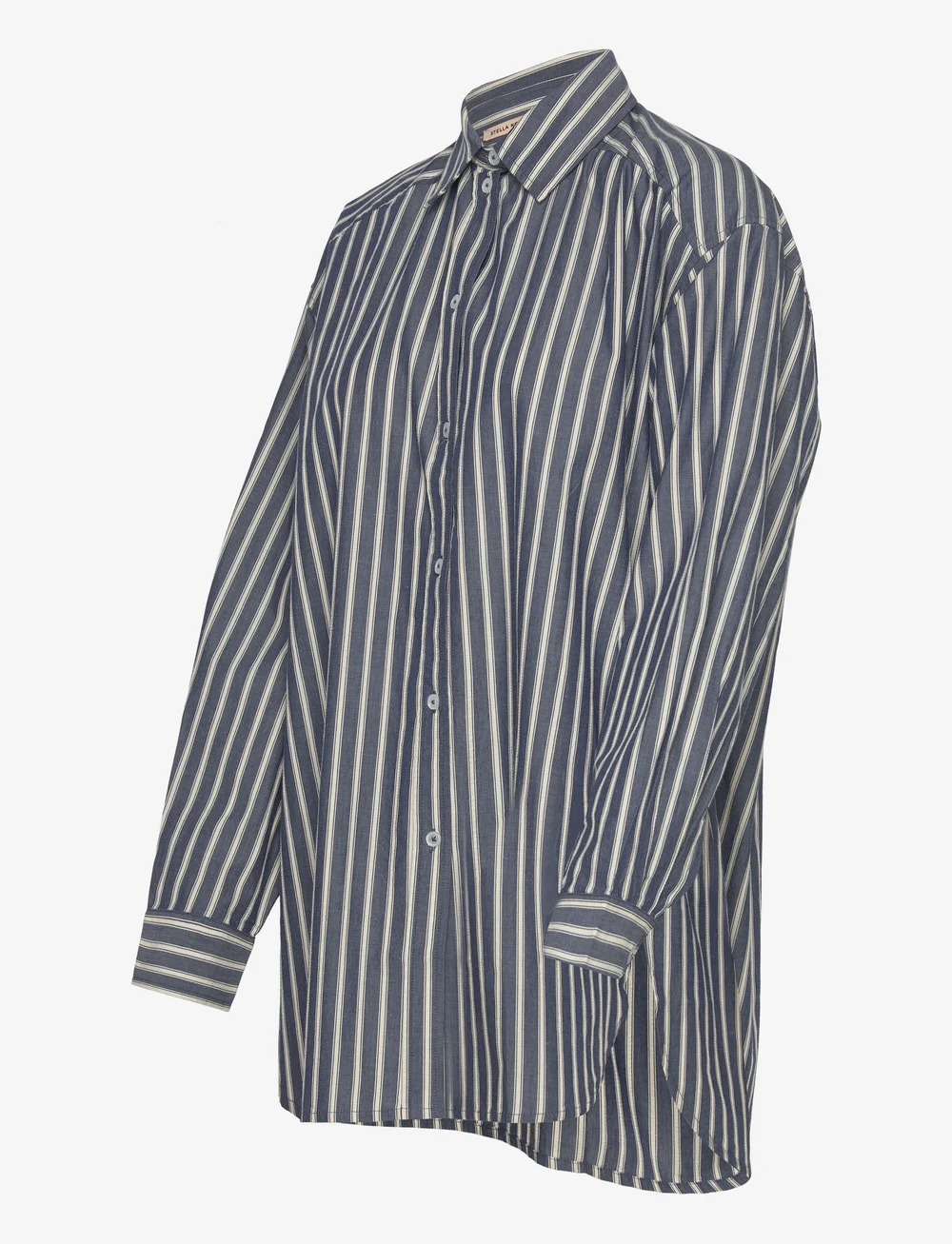 Stella Nova - Oversized striped cotton shirt - långärmade skjortor - blue stripes - 2