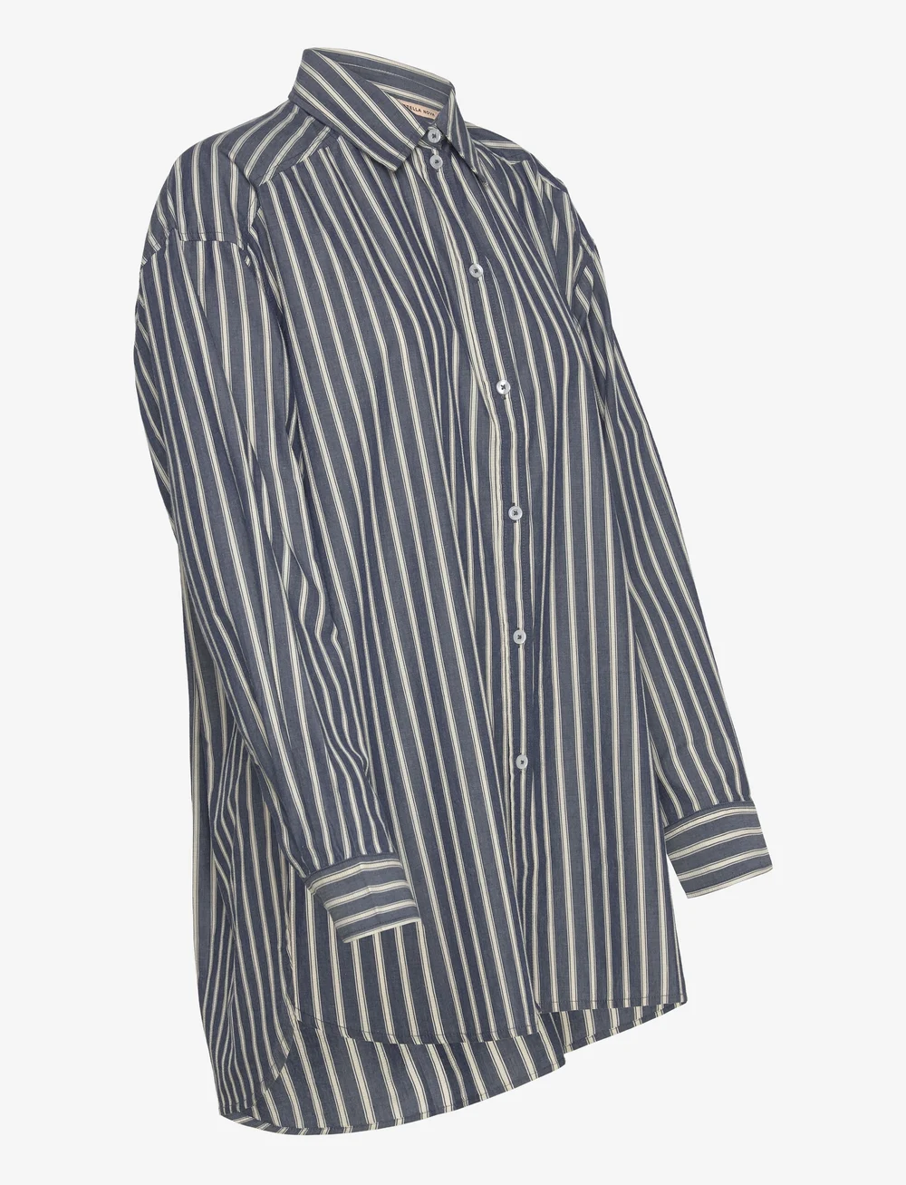 Stella Nova - Oversized striped cotton shirt - långärmade skjortor - blue stripes - 3