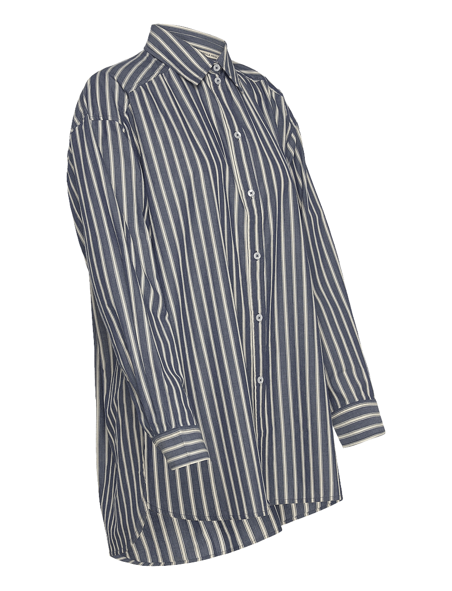 Stella Nova - Oversized striped cotton shirt - marškiniai ilgomis rankovėmis - blue stripes - 3