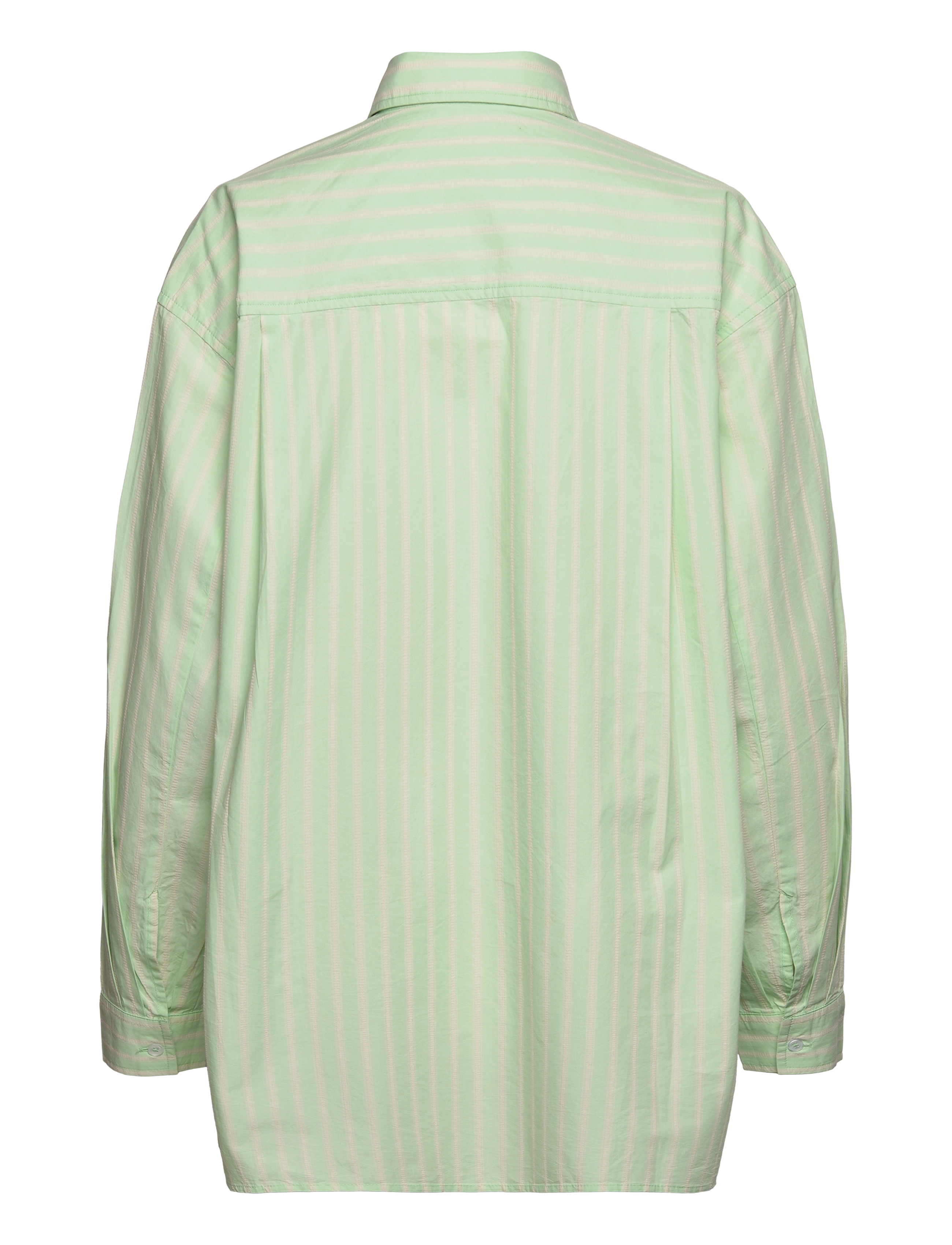 Stella Nova - Oversized striped cotton shirt - langærmede skjorter - mint tea - 2