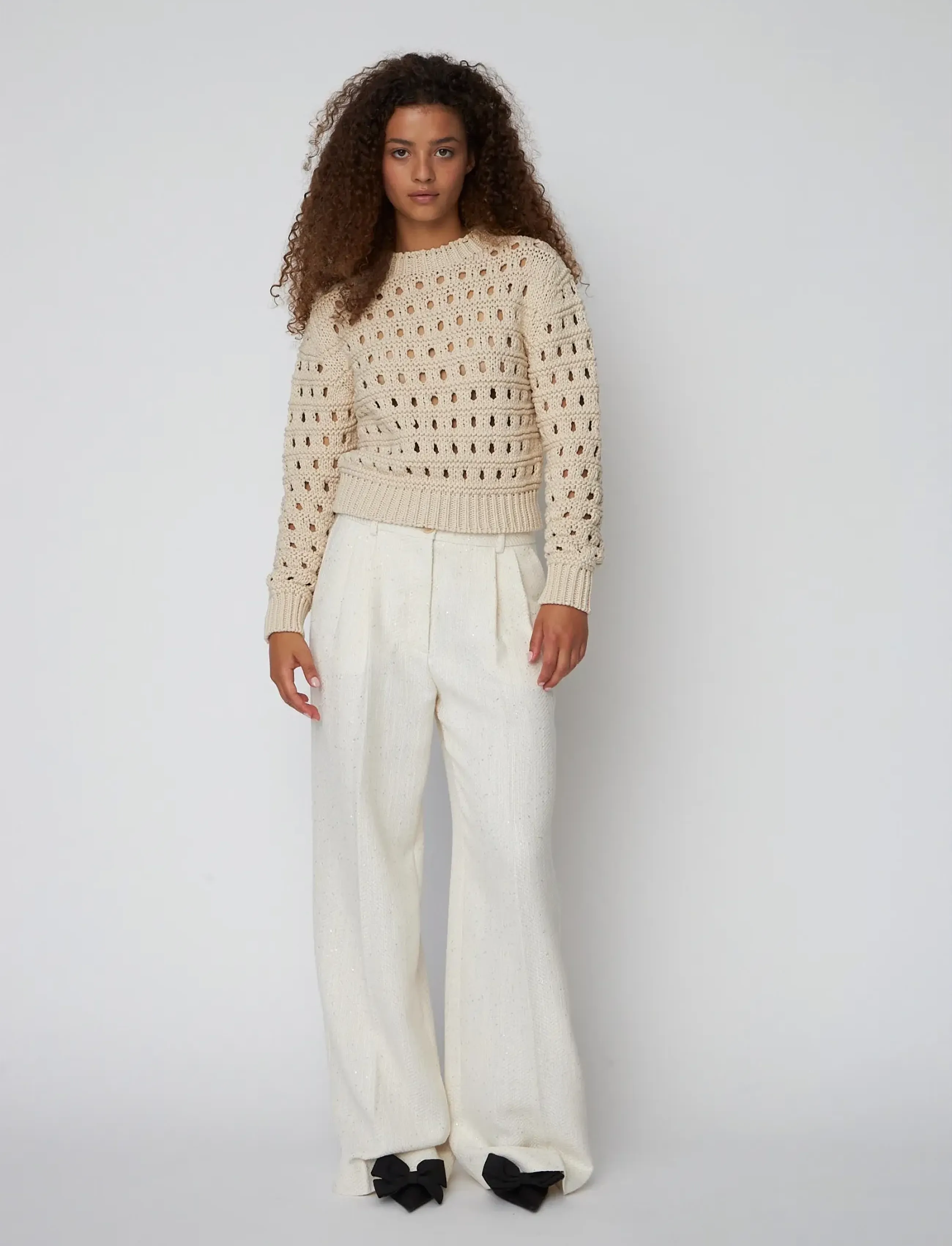 Stella Nova Cotton Stitch Sweater, M, Cream, Strik > Trøjer, Dame