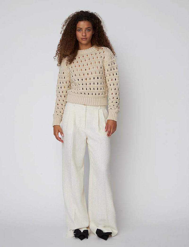 Stella Nova - Cotton Stitch Sweater - striktrøjer - creme - 0